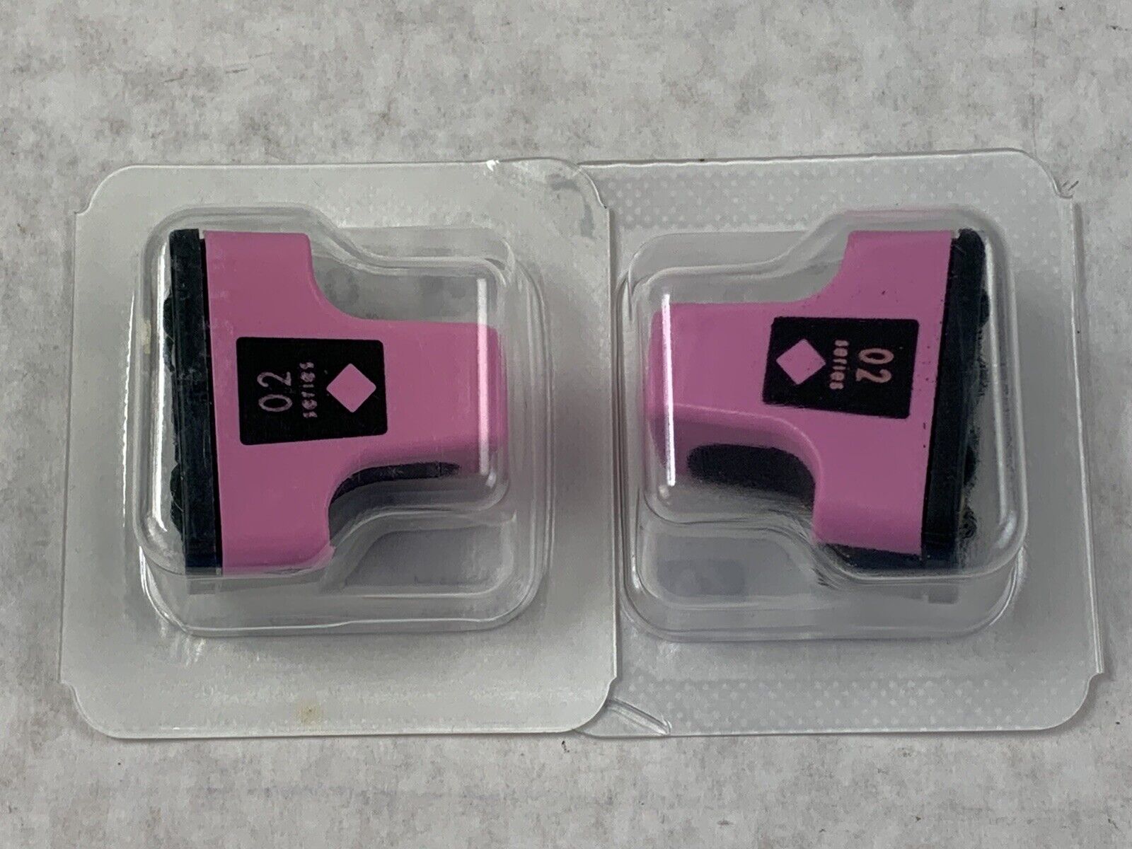 Lot(2) HP PhotoSmart Light Magenta Pink 02 Ink Cartridge NIB Genuine CB284W