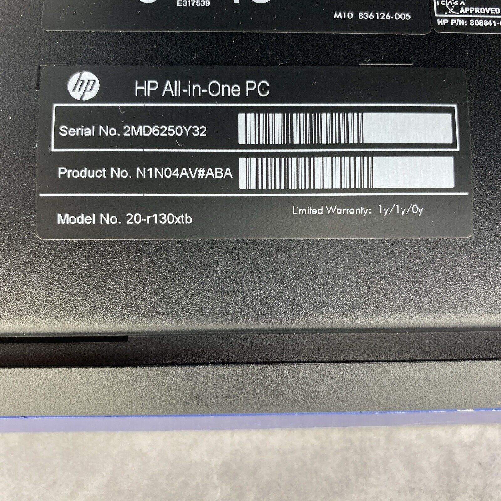 HP AIO 20-130xtb Touch 20" Intel Core i3-4160T 3.10GHz 4GB RAM No AC HDD OS