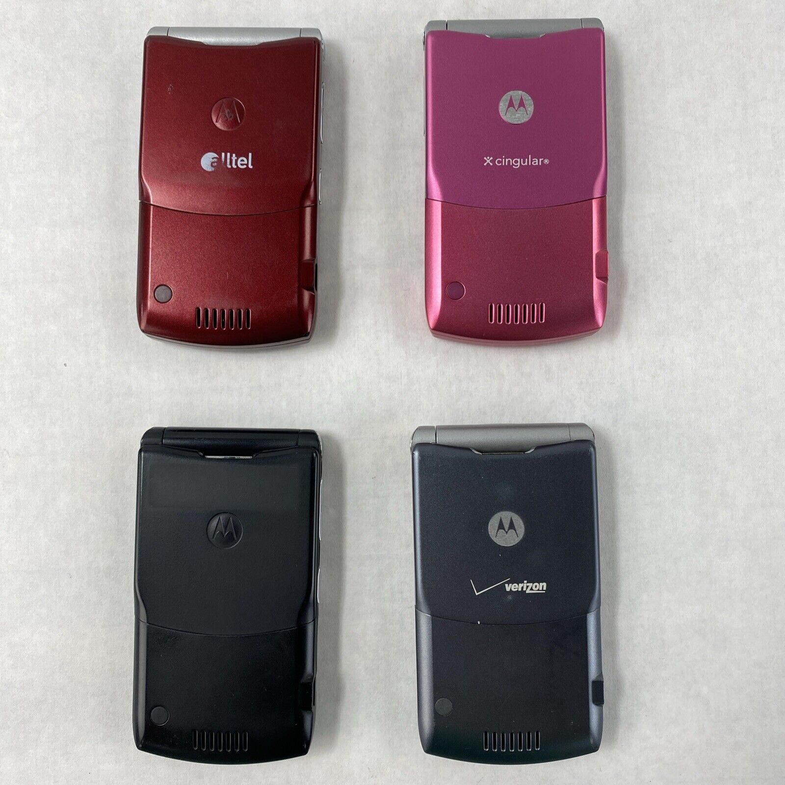 Lot( 4 ) Motorola Razor V3c RAZR Various Cellular Cell Flip Phone NO ACCESSORIES