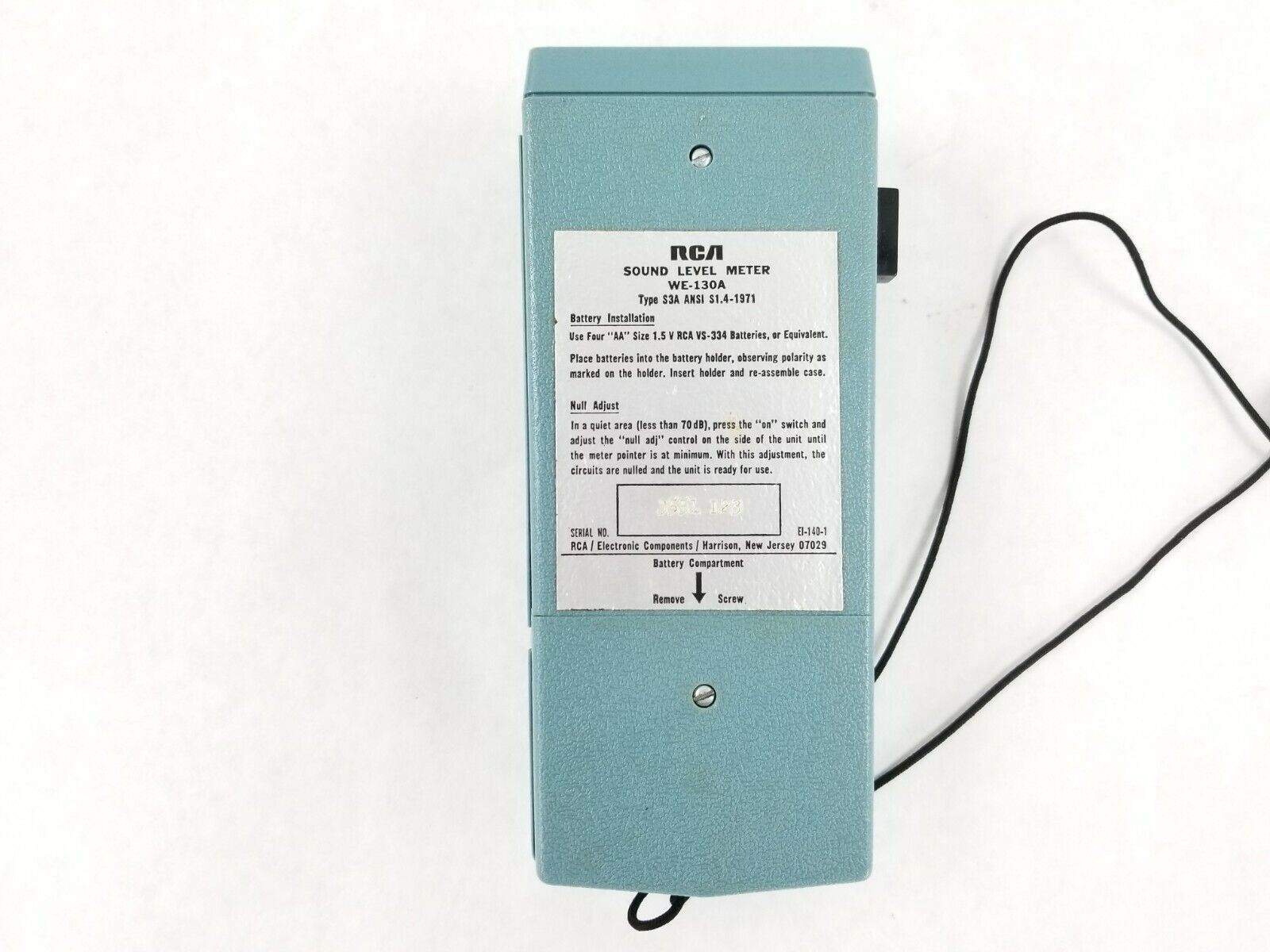 RCA Sound Level Meter WE-130A Type S3A ANSI S1.4-1971