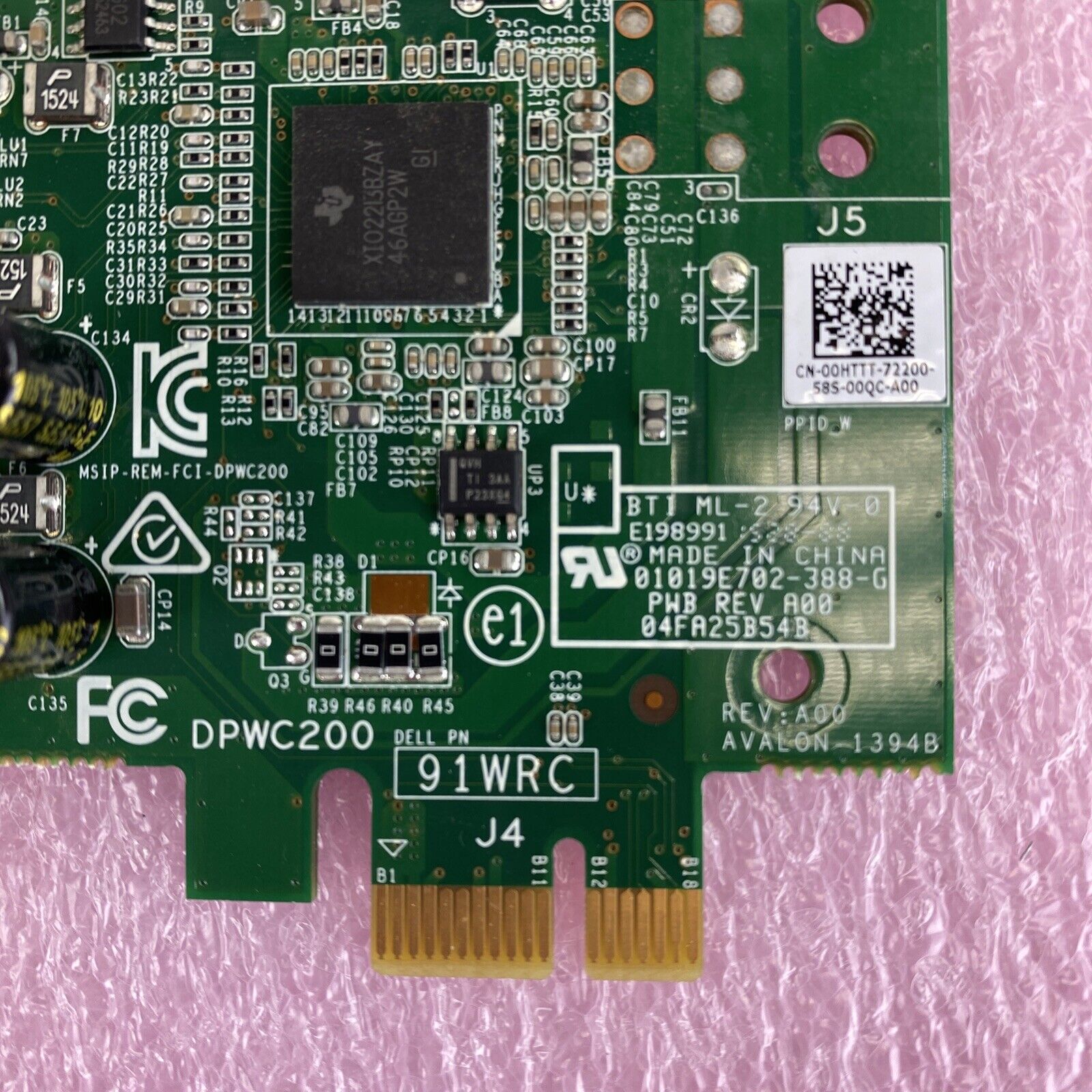 Dell 91WRC DPWC200 Firewire 800 / 400 PCIe Card Full Height