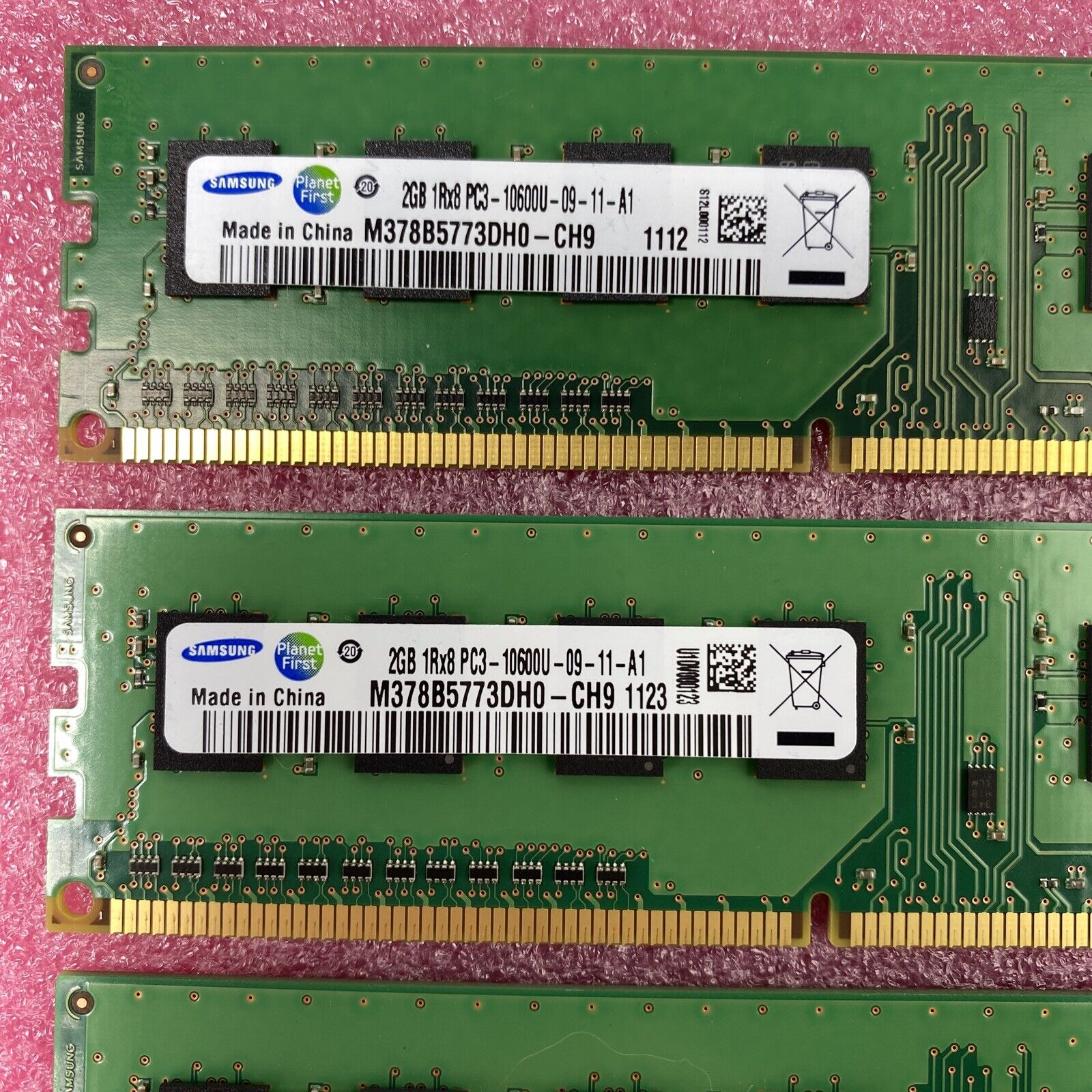 Lot ( 8 ) 2GB Samsung M378B5773DH0-CH9 1Rx8 PC3-10600U DDR3-1333MHz Desktop RAM