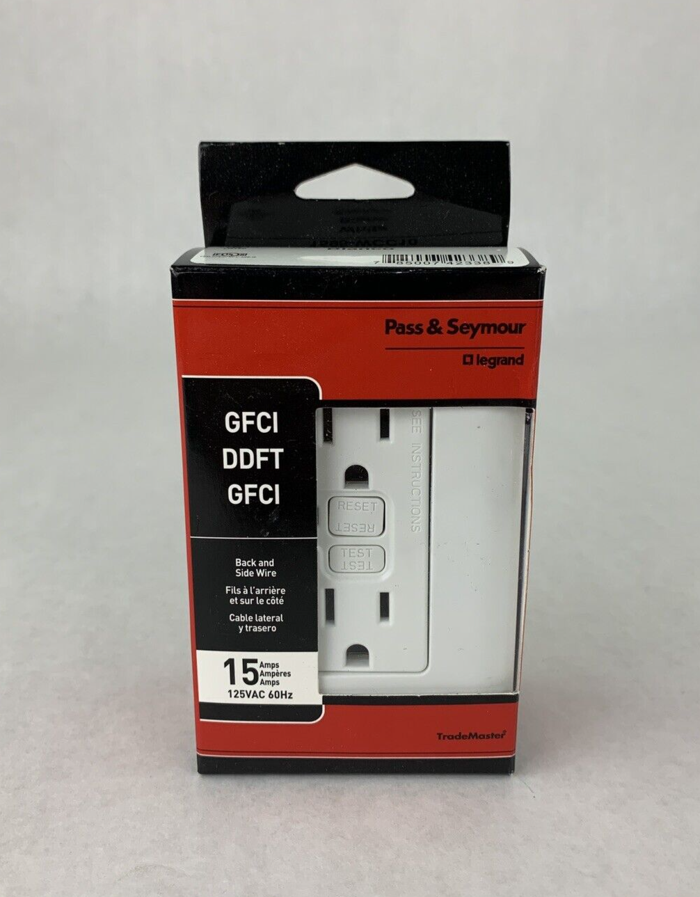 New Pass & Seymour LeGrand 1595-WCC10 GFCI Duplex Receptacle White