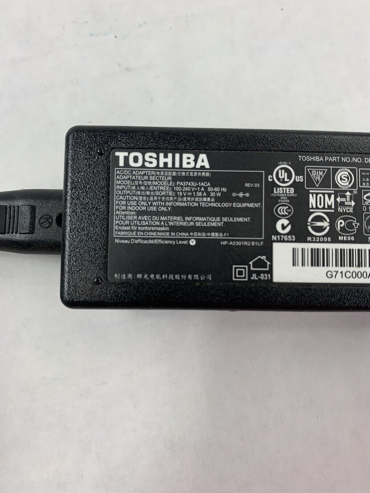 Lot of 24 Toshiba PA3743U-1ACA 30W 19V 1.58A AC Adapter