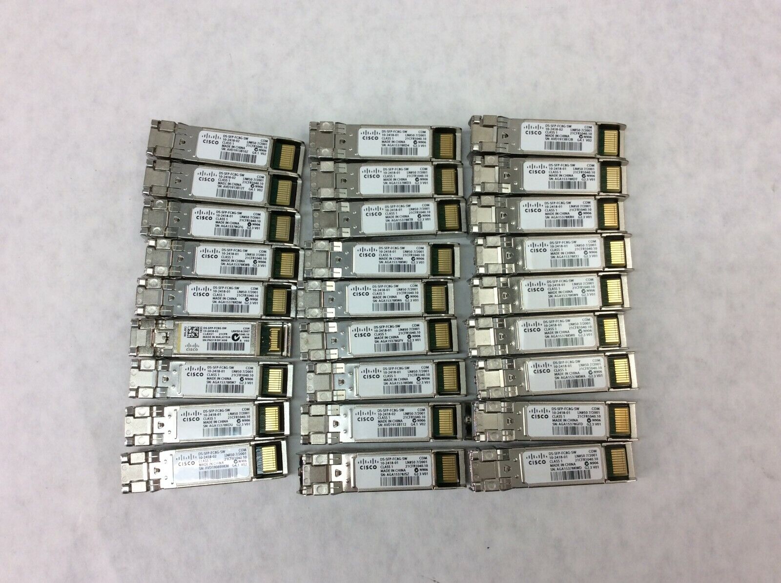 Cisco DS-SFP-FC8G-SW 8Gbps Channel SW Transceiver 8G (Lot of 27)