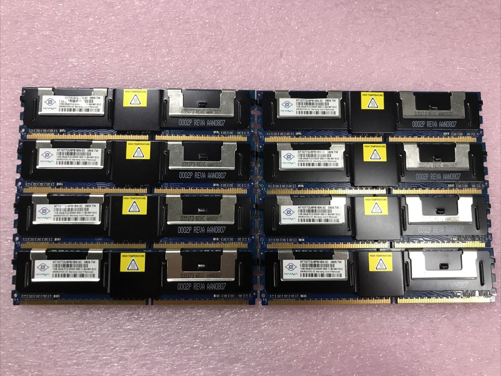 Nanya 8GB Kit 8x1GB 2Rx4 PC2-5300F-555-11-B4 ECC Server RAM NT1GT72U8PB1BN-3C