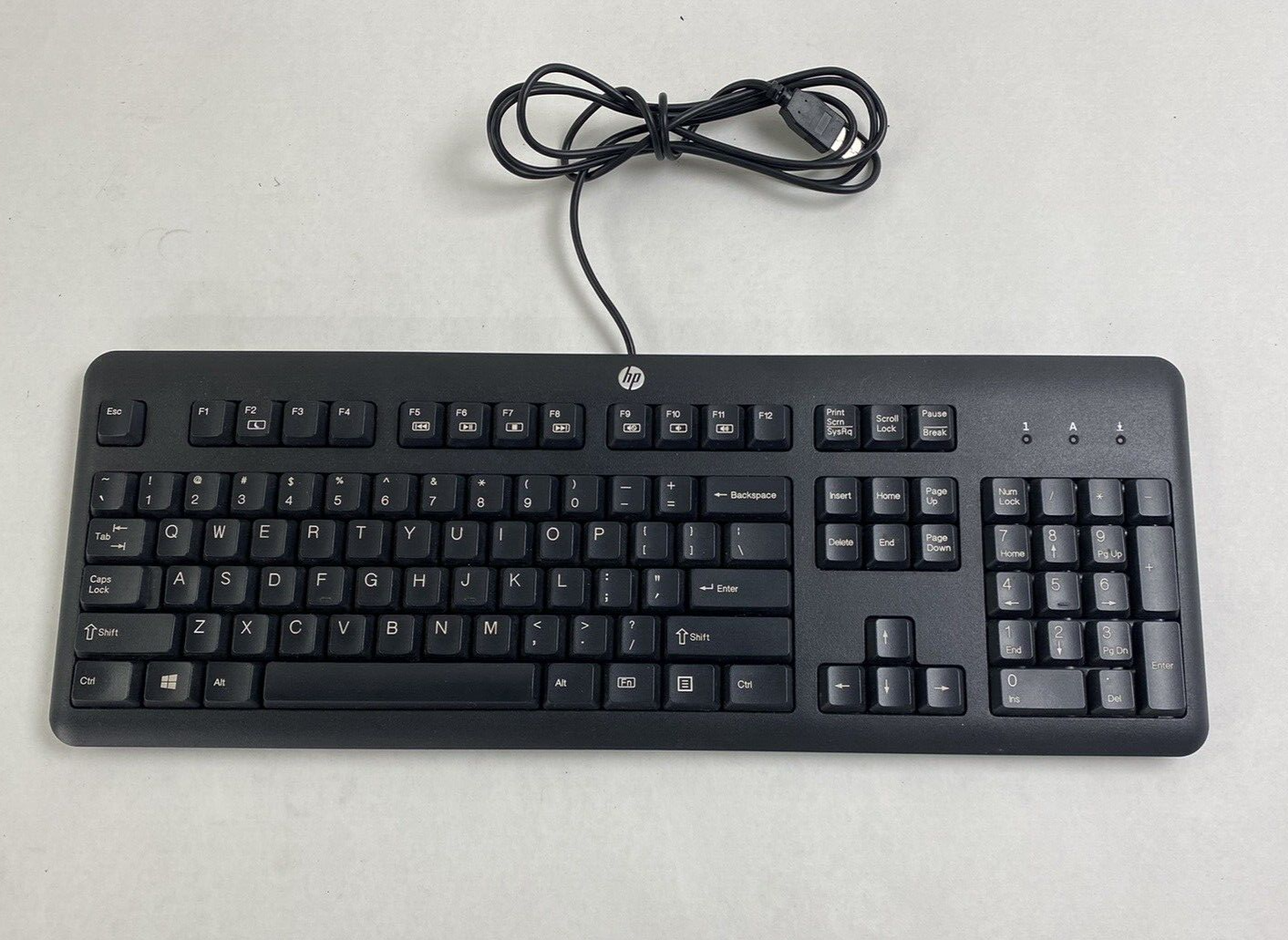 HP Model SK-2025 HP P/N: 672647-003 USB Wired Keyboard Tested