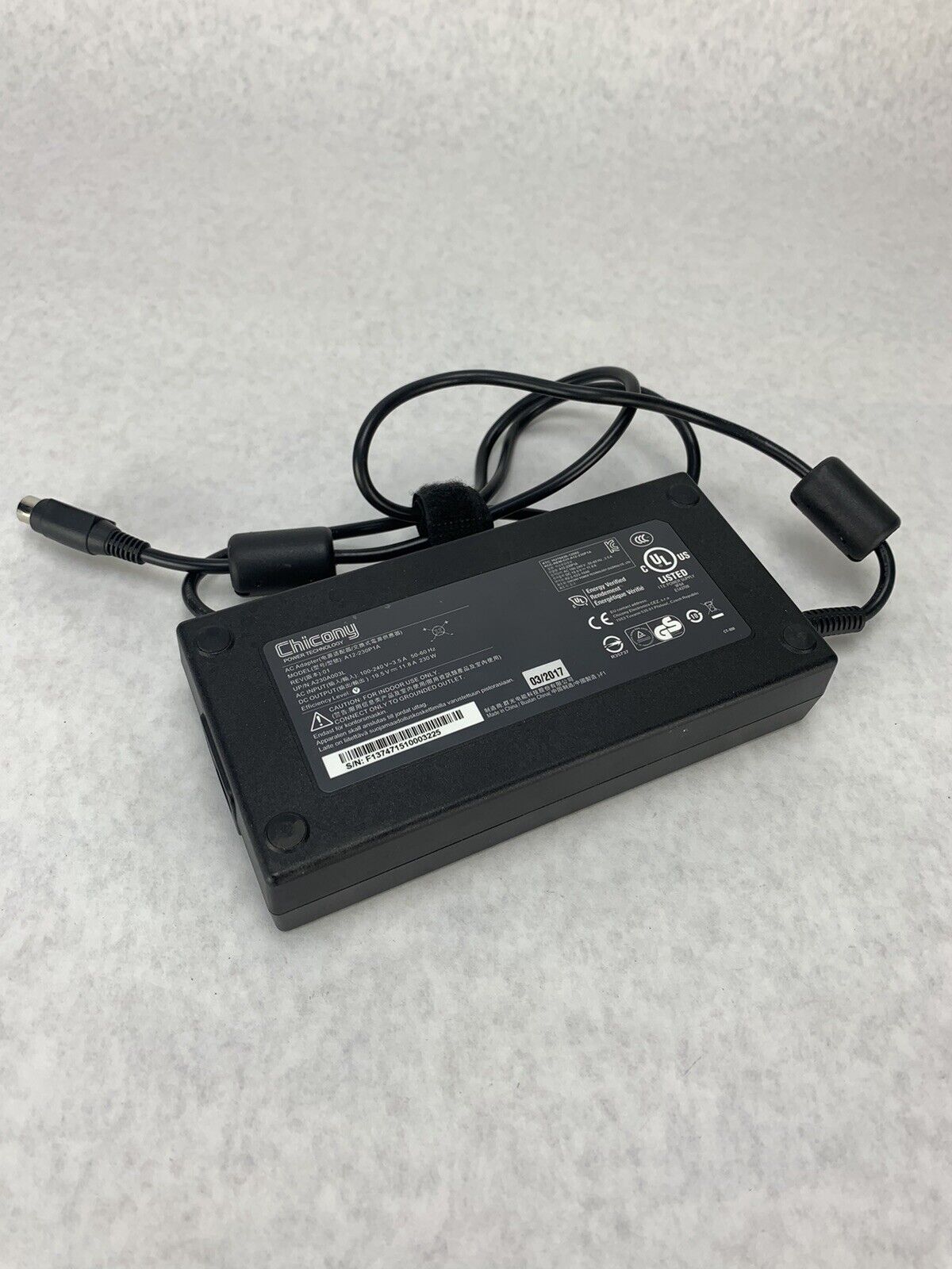 Chicony AC Adapter A12-230P1A 19.5V DC 11.8A 230W MSI GE73 Raider