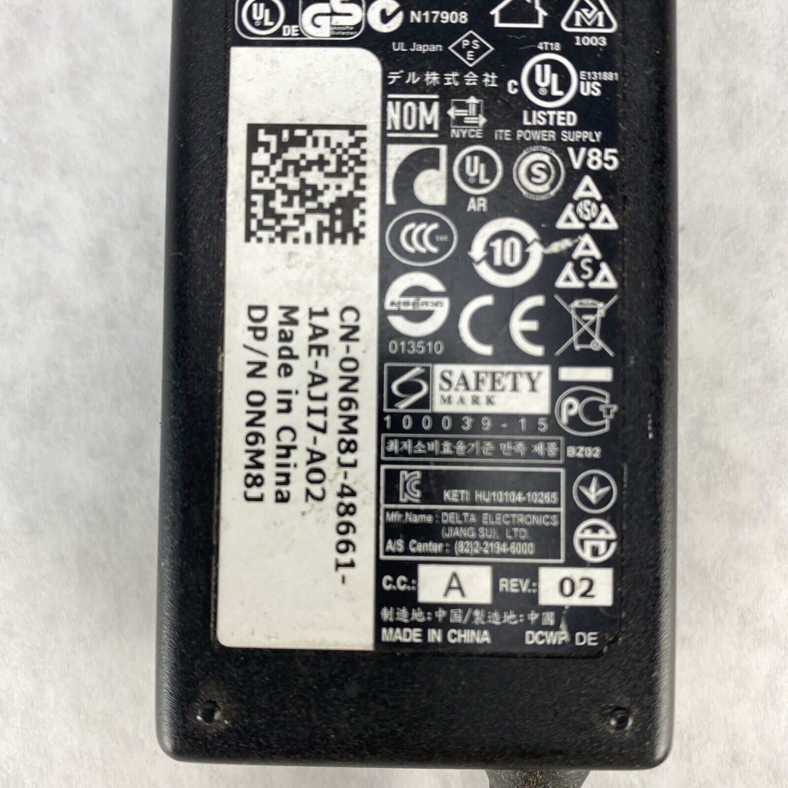 Lot( 2 ) Dell 0KC6JM DA65NM111-00 19.5V 3.34A AC Adapter Power Supply 65W