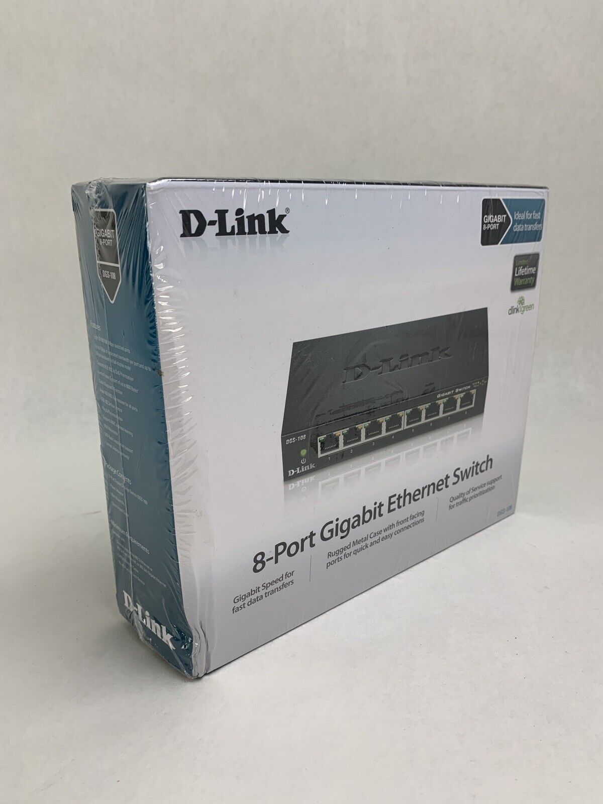 D-Link DGS DGS-108 8-Ports External Switch New Sealed OEM