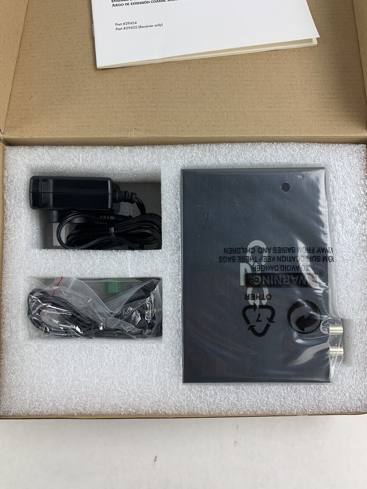 C2G HDMI Over Coax TX/RX 29455 Box Opened