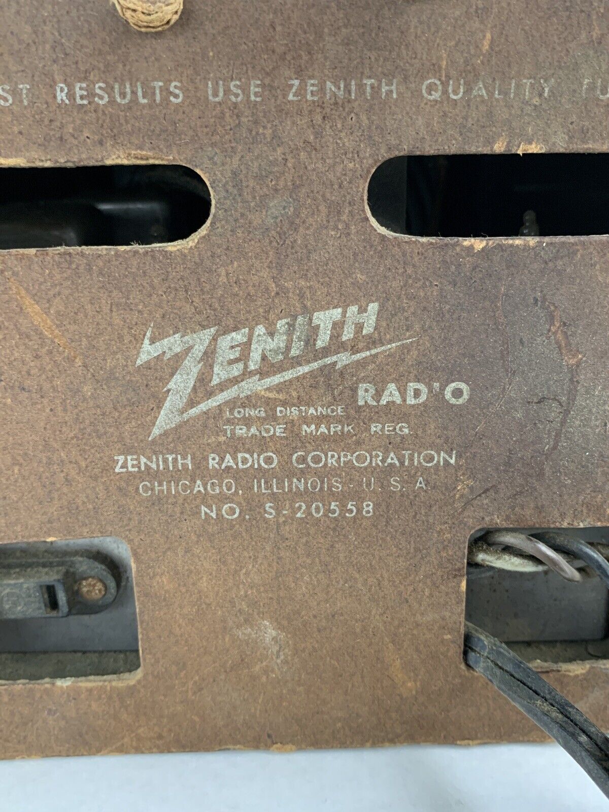 Zenith Model L520-F Vacuum Tube Radio Clock Vintage 1954 Gumby Green Powers On