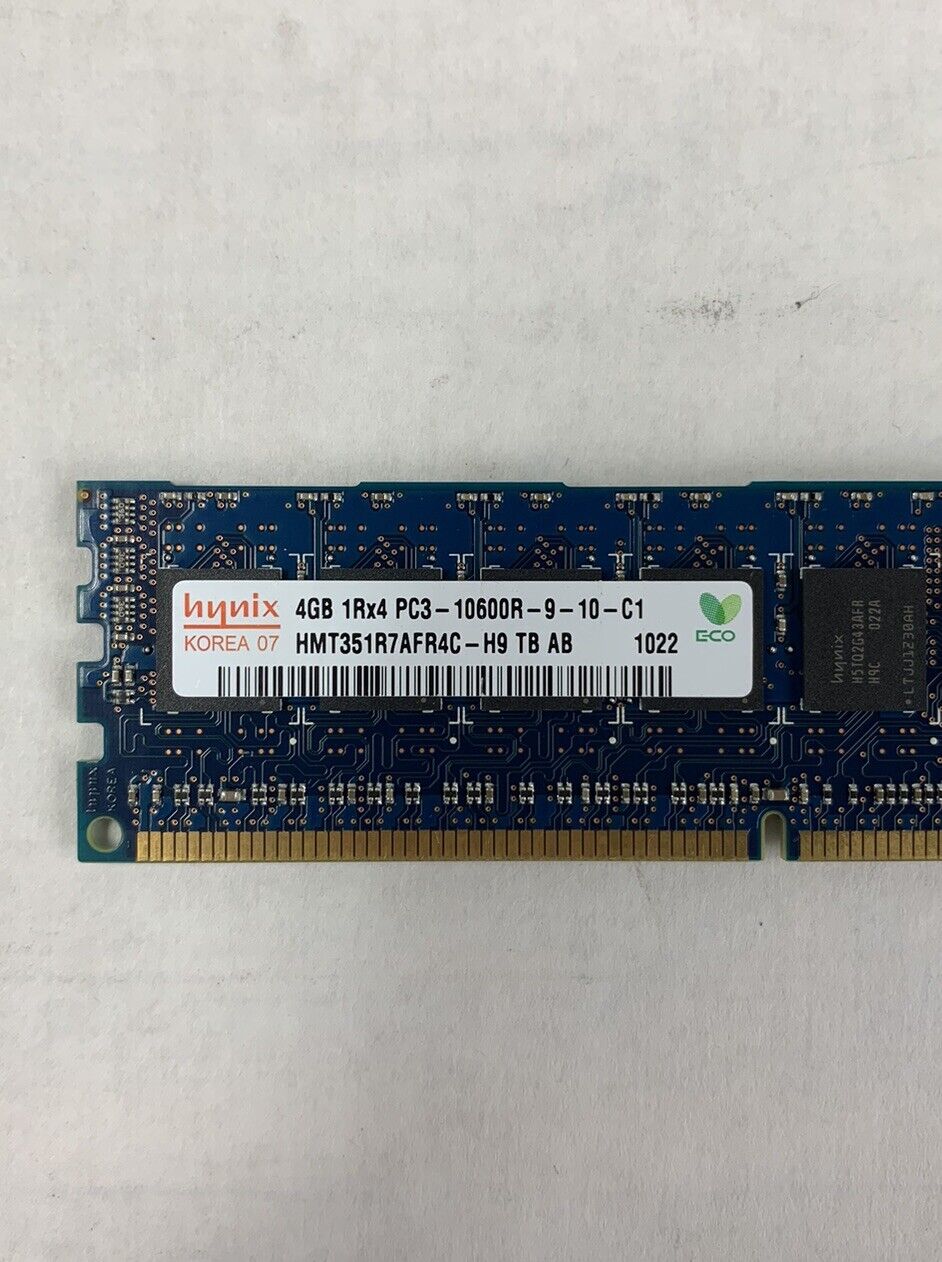 Hynix 24GB Kit 6x4GB 1Rx4 PC3-10600R-9-10-C1 HMT351R7AFR4C-H9 TB AB Server Ram