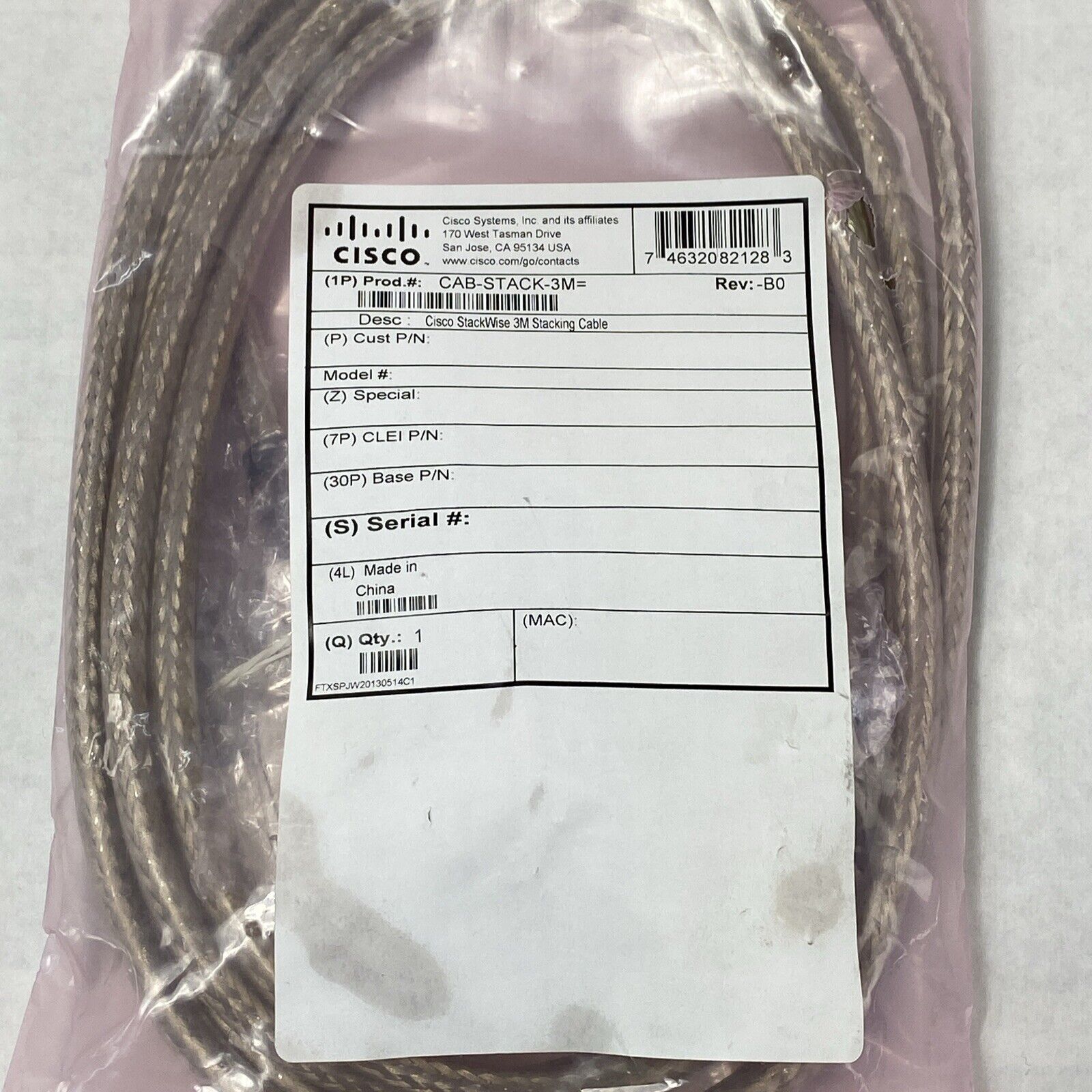 Cisco CAB-STACK-3M StackWise 3M Stacking Cable 72-2634-01