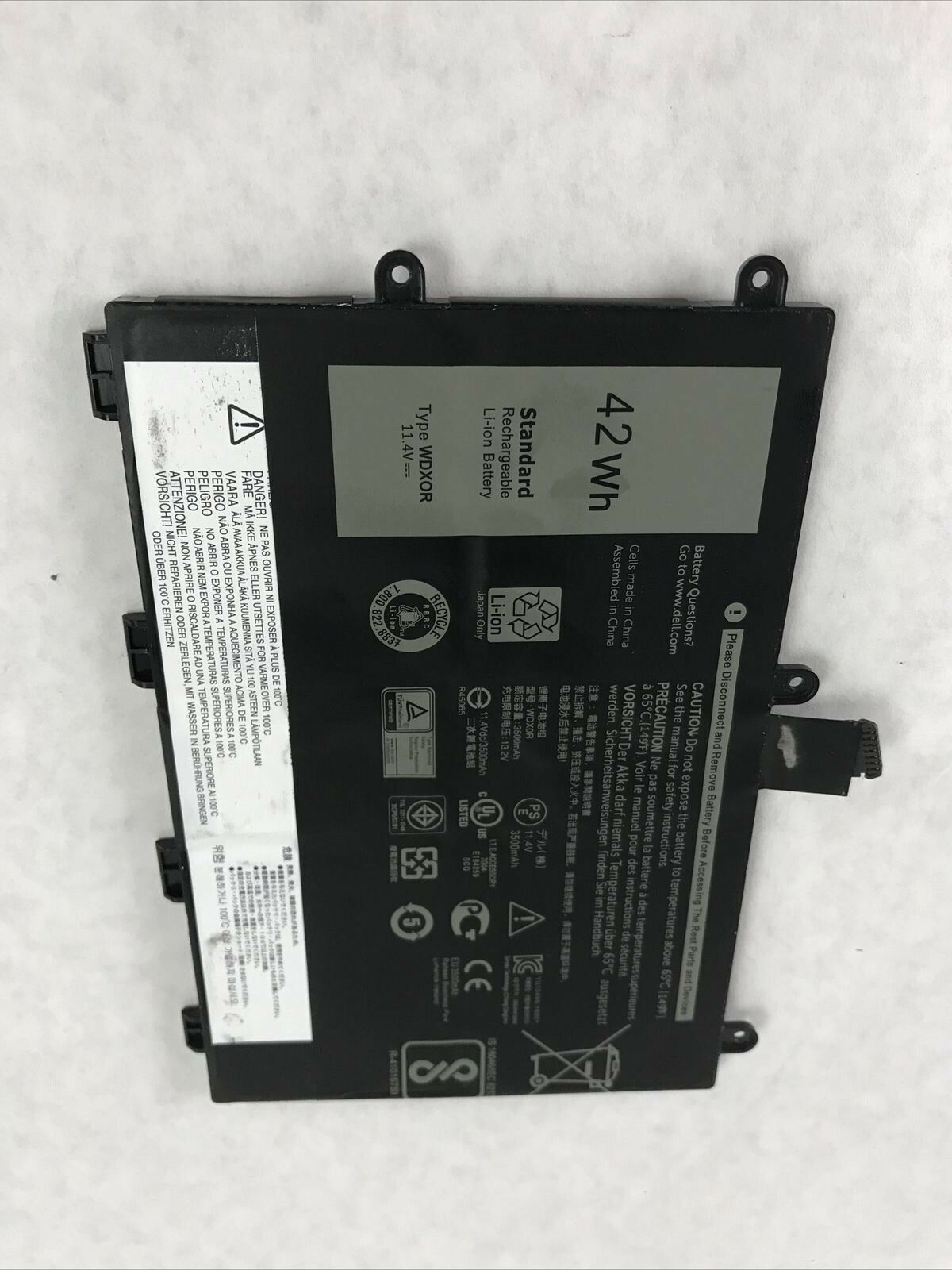 Dell 42 Wh Rechargeable Li-ion Battery for Dell Inspiron WDXOR 11.4V