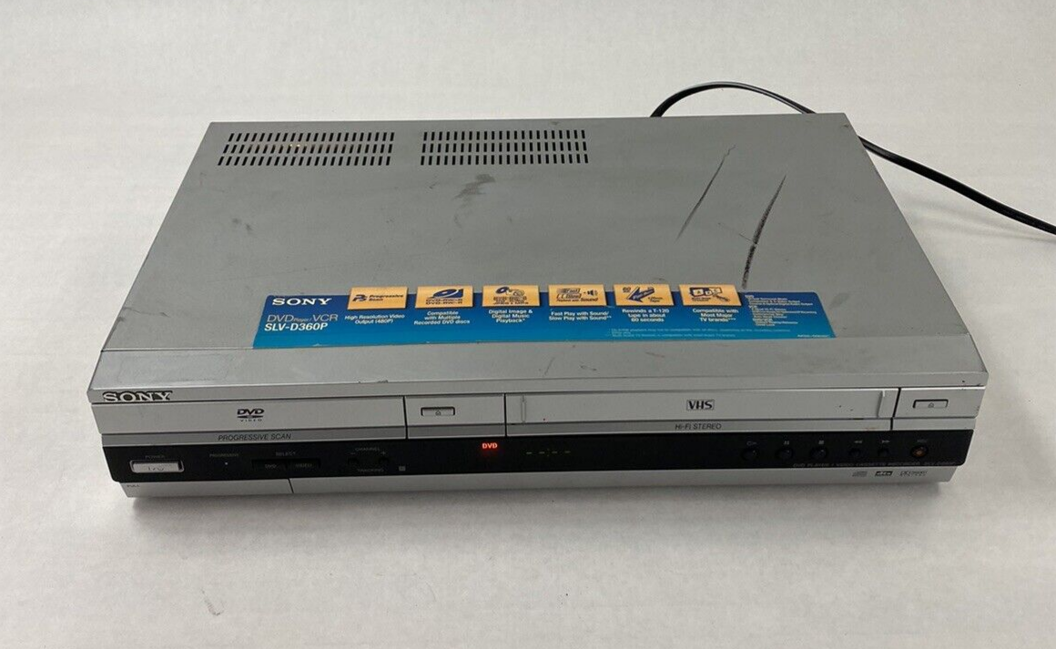 Sony SLV-D360P VCR CD DVD Player with Remote For Parts or Repair