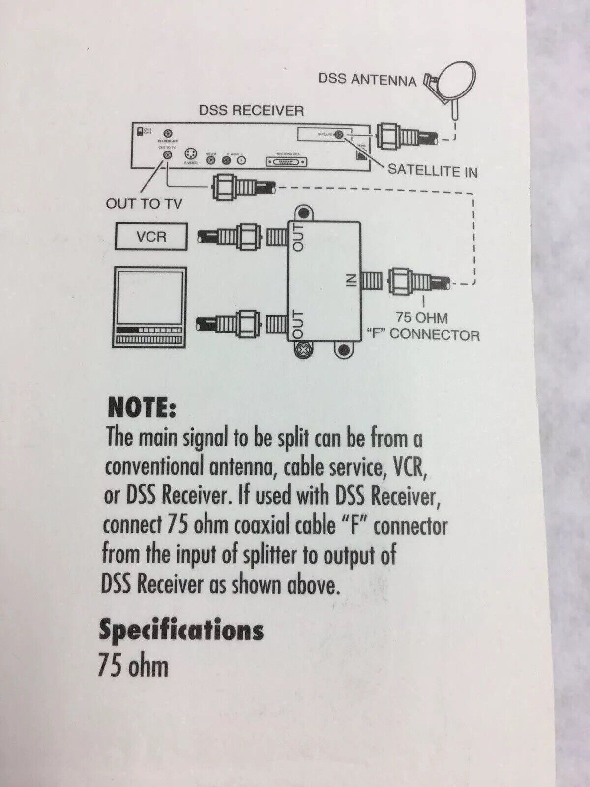 DSS RCA 2 Way Splitter D2271 40-2050 MHz (Lot of 8)