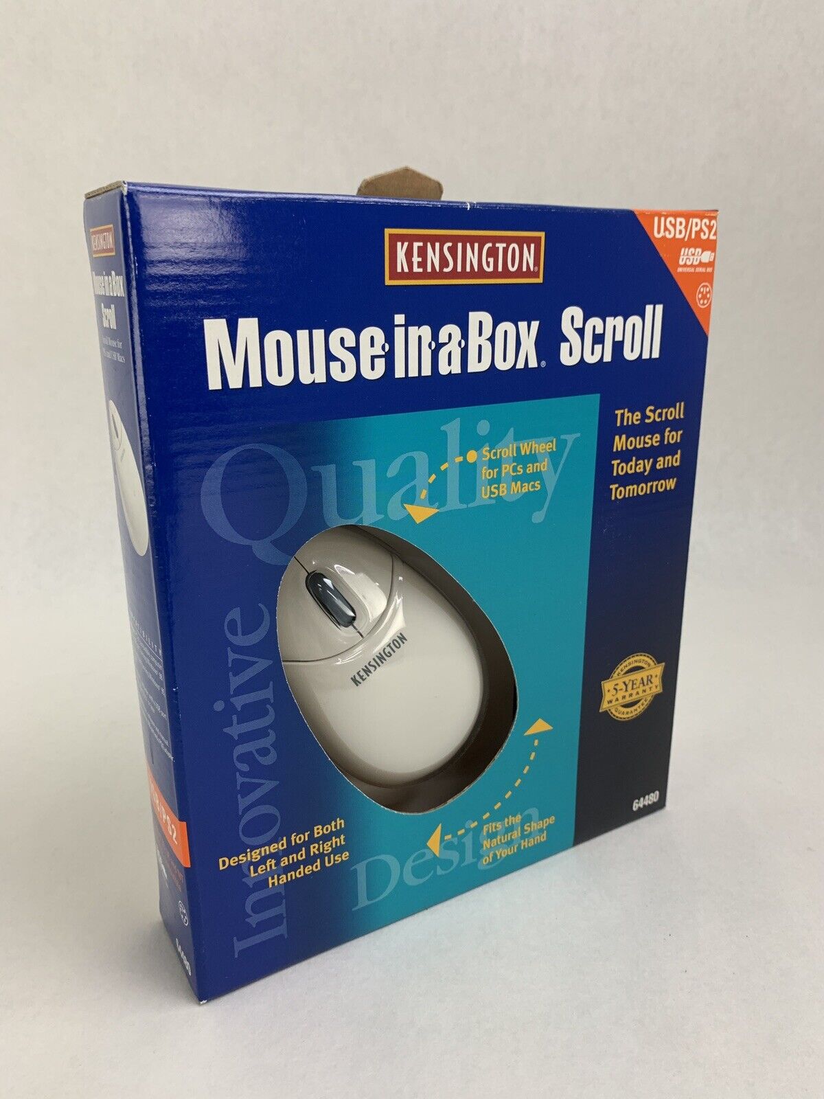 Kensington Mouse-in-a-Box Scroll USB/PS2 Mouse PC/Mac 64480 New OEM