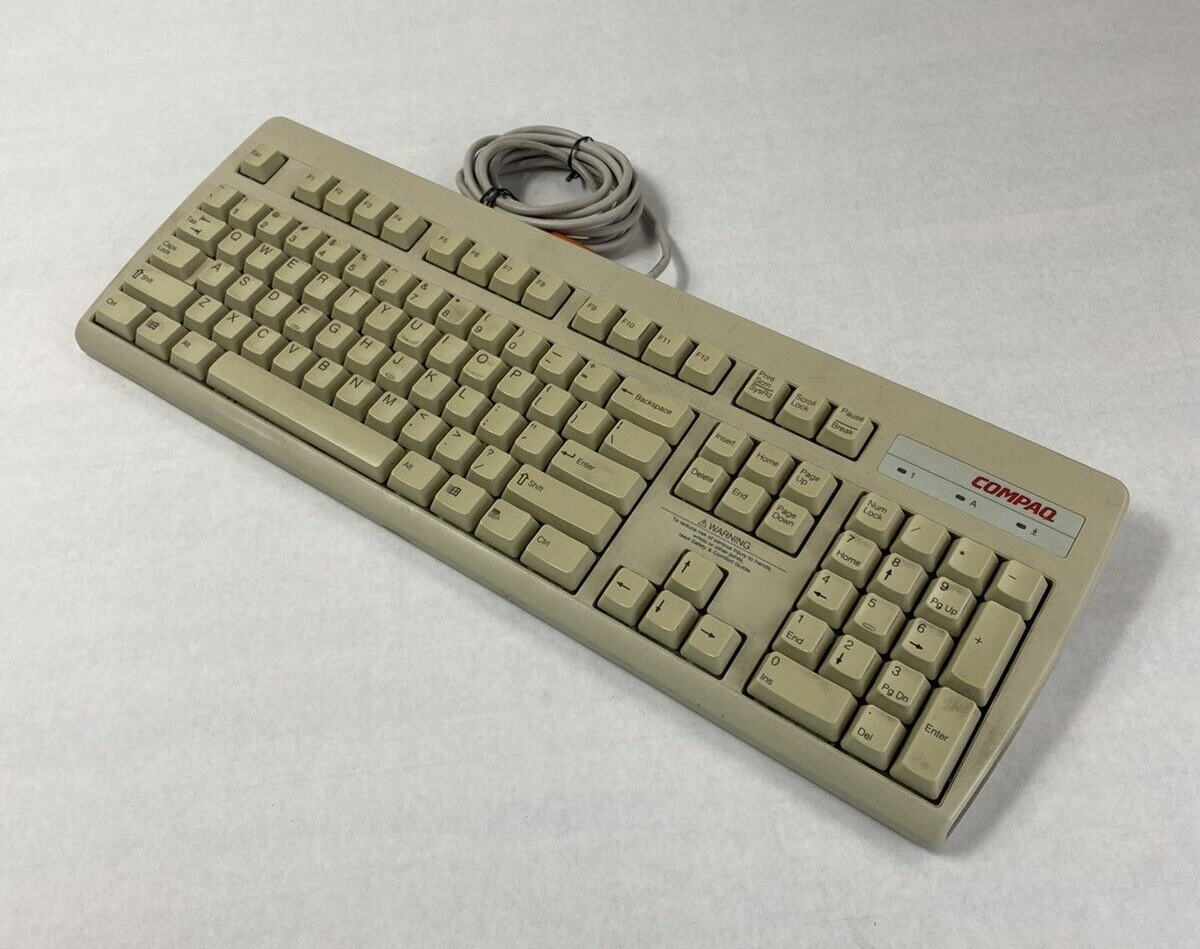 Vintage Compaq RT235BTW Computer NMB PS/2 Keyboard Tested