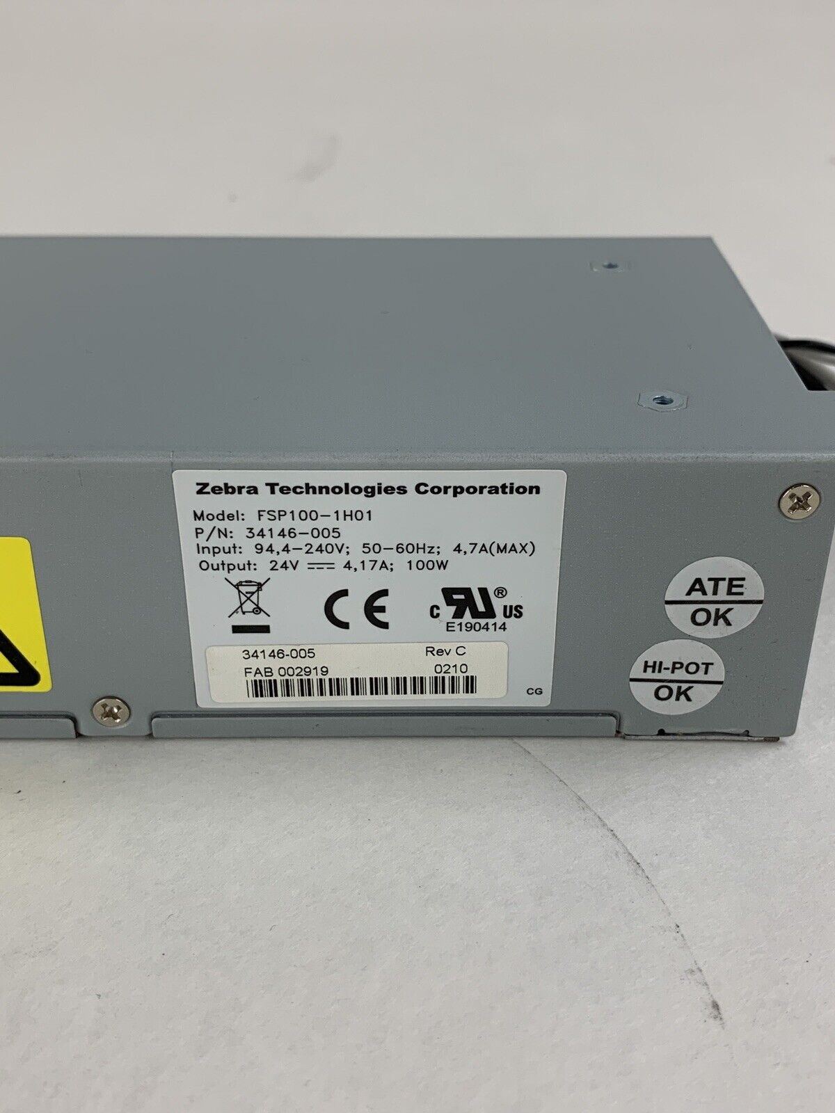 Zebra 34146-005 Stripe S4M Power Supply FSP100-1H01 240V 60Hz 100W 7A Tested