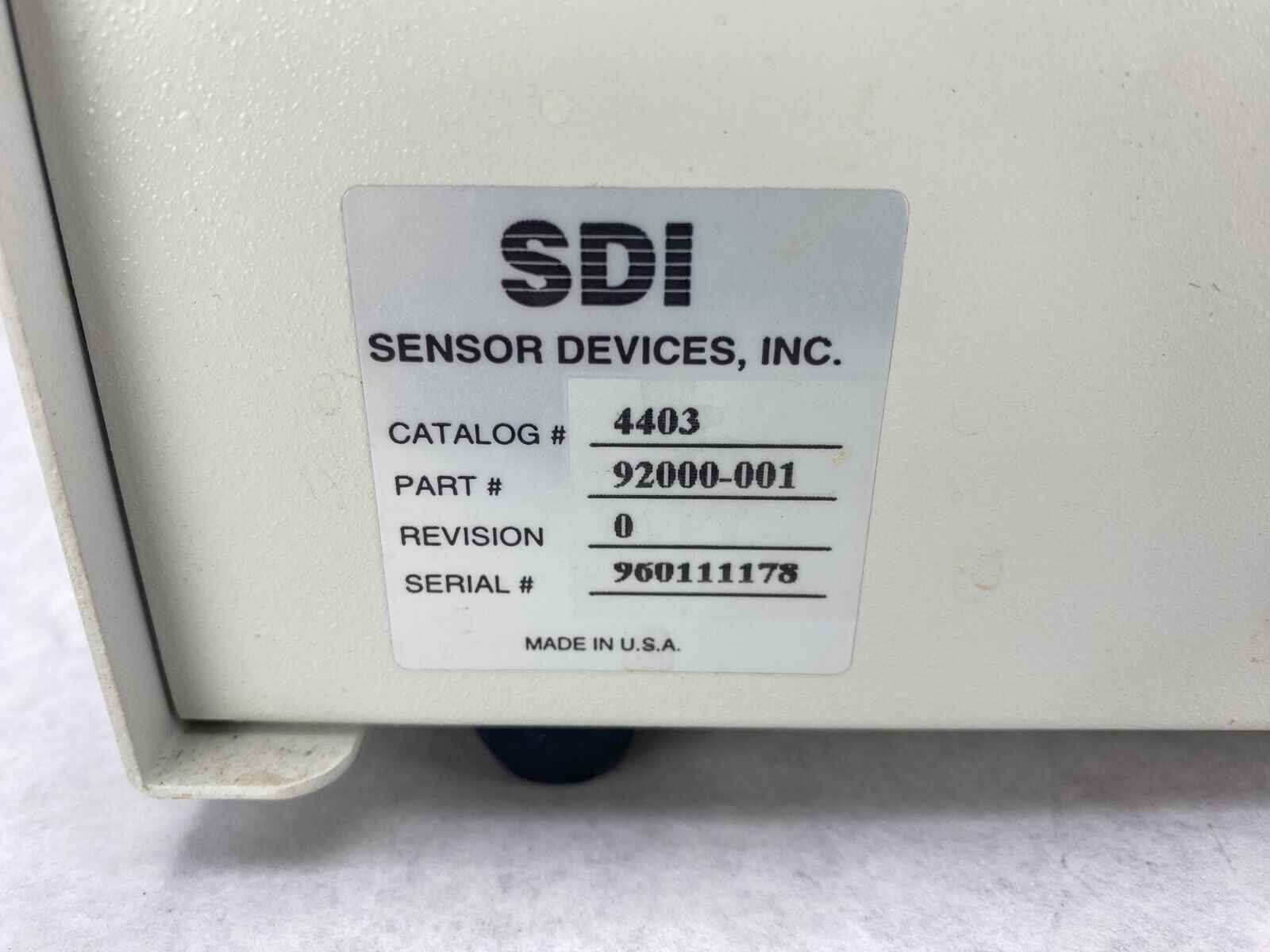 SDI Vet/Ox 4403 Patient Monitor Part No. 92000-001 No Power Supply Untested