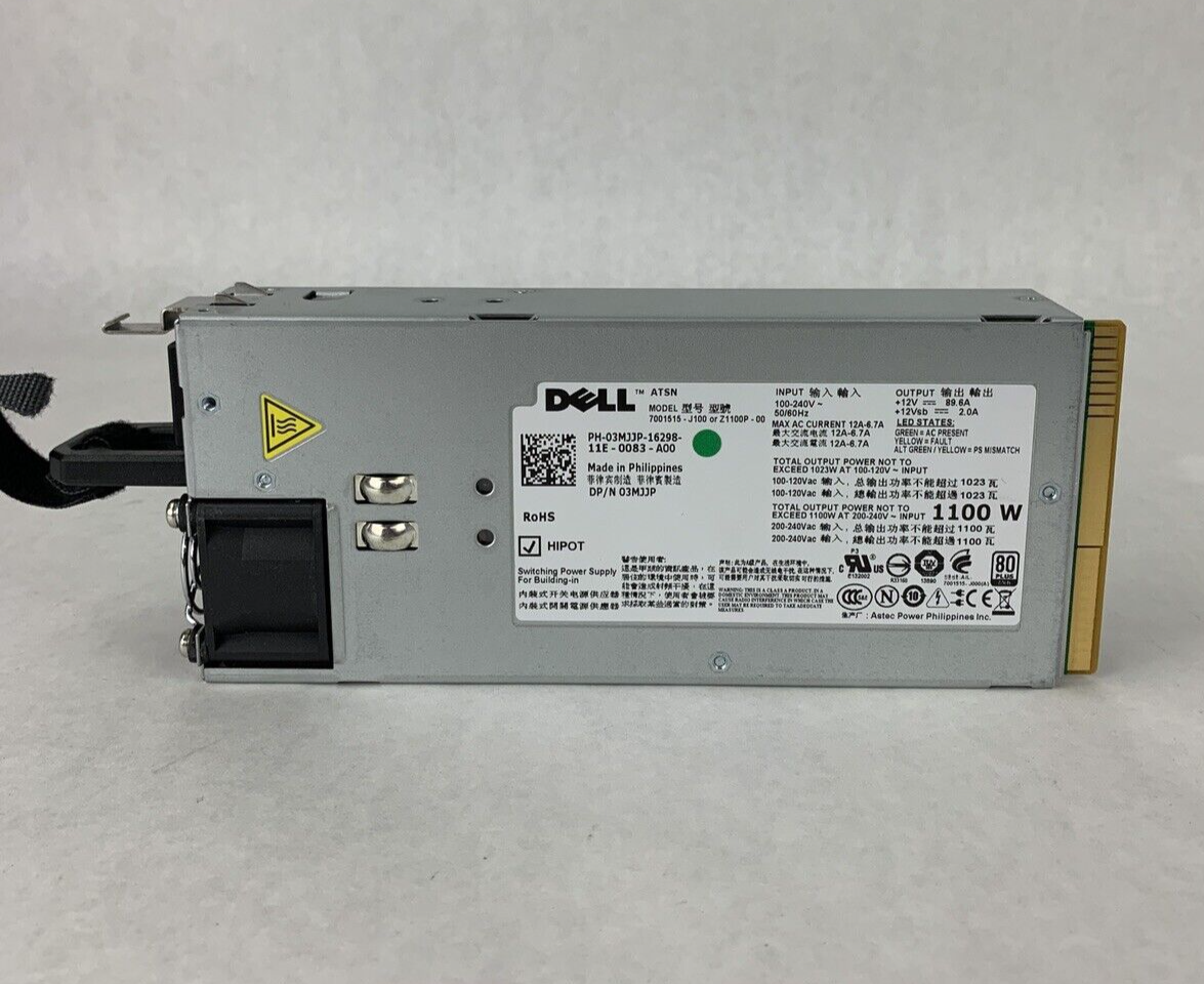 DELL 7001515-J100 Z1100P-00 Switching Power Supply 1100 W 03MJJP Tested