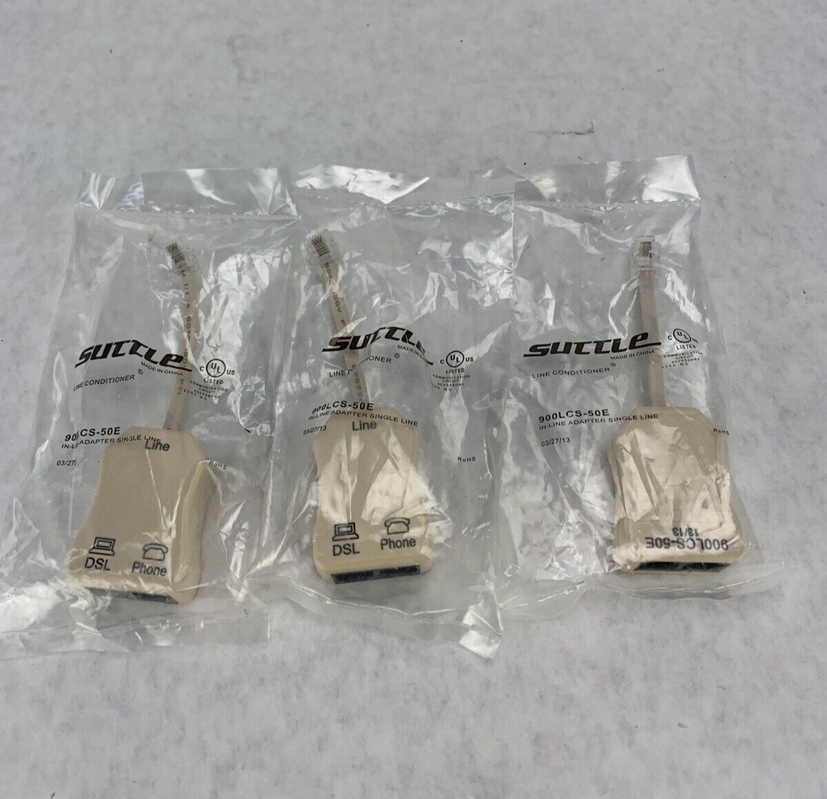 Lot of 3 Suttle 900LCS-50E In-Line Adapter Single Line