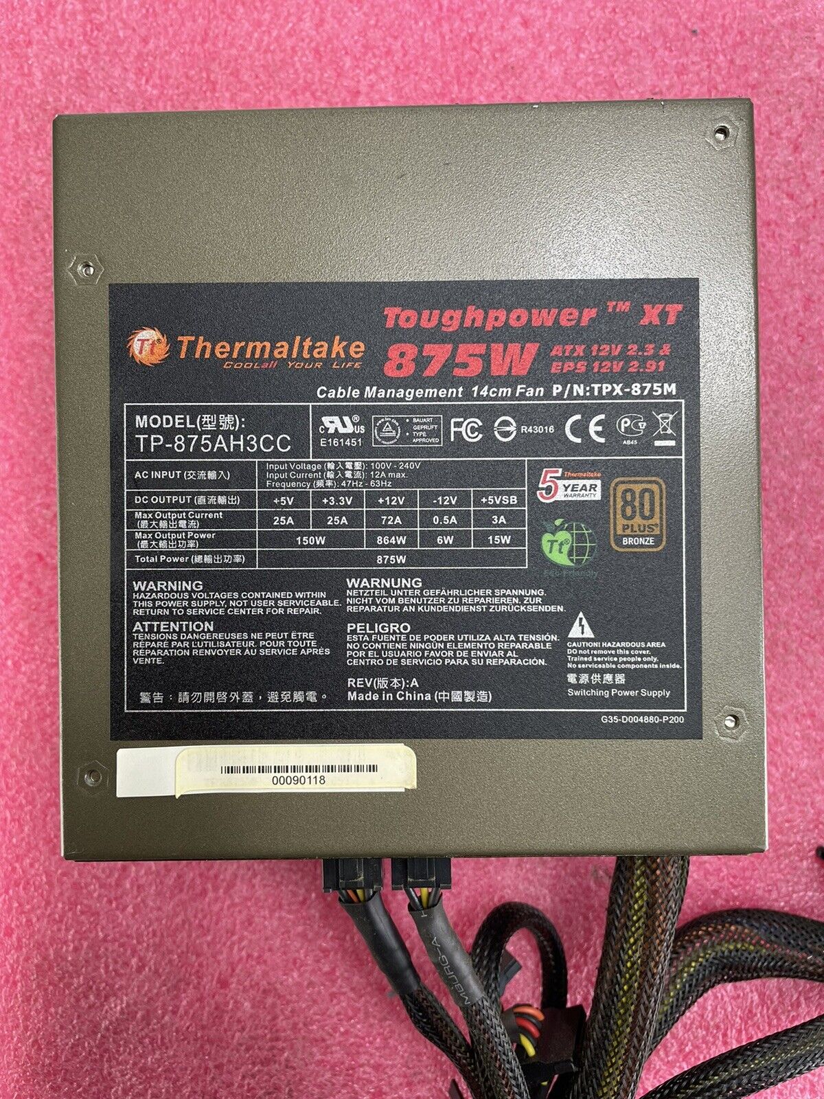 Thermaltake ToughPower XT TPX-875M 875W Power Supply