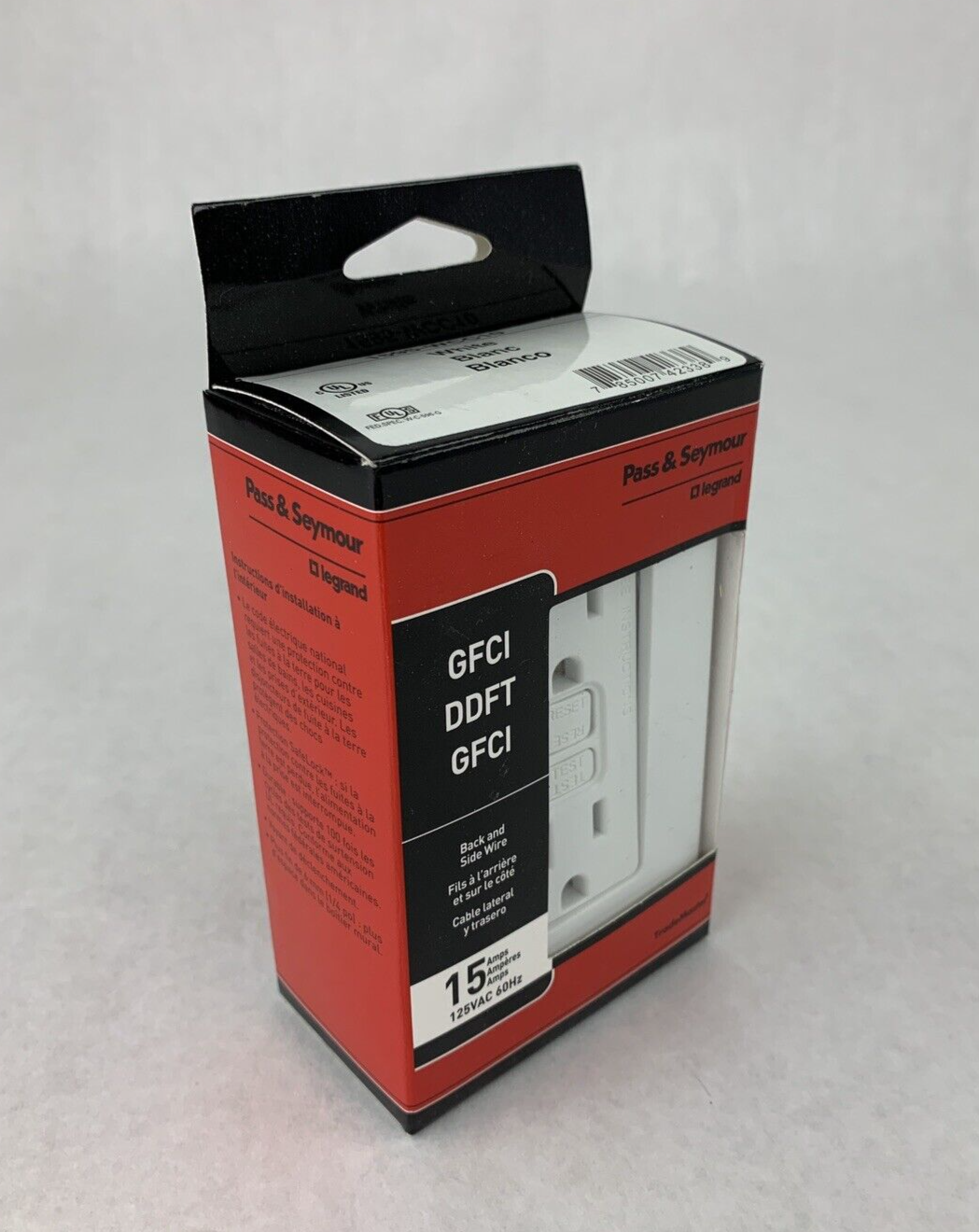 New Pass & Seymour LeGrand 1595-WCC10 GFCI Duplex Receptacle White