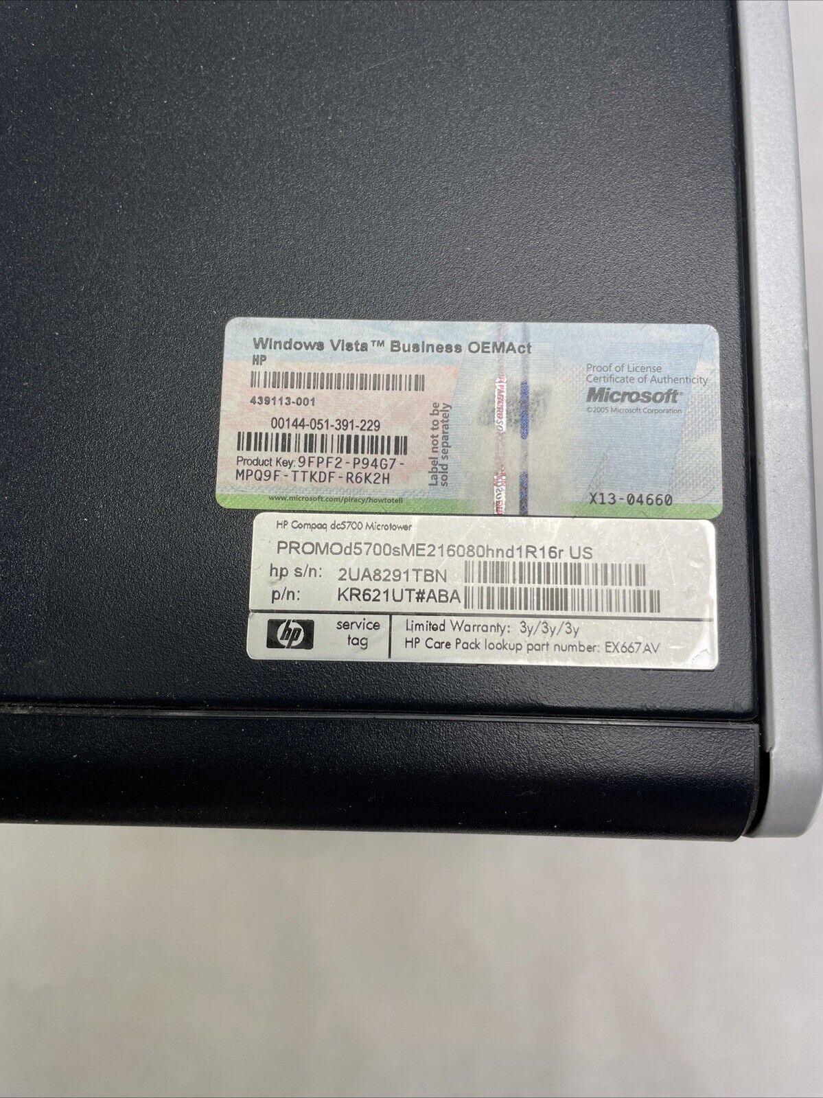 HP dc570 MT Intel Pentium Dual E2160 1.8GHz 1GB RAM No HDD No OS