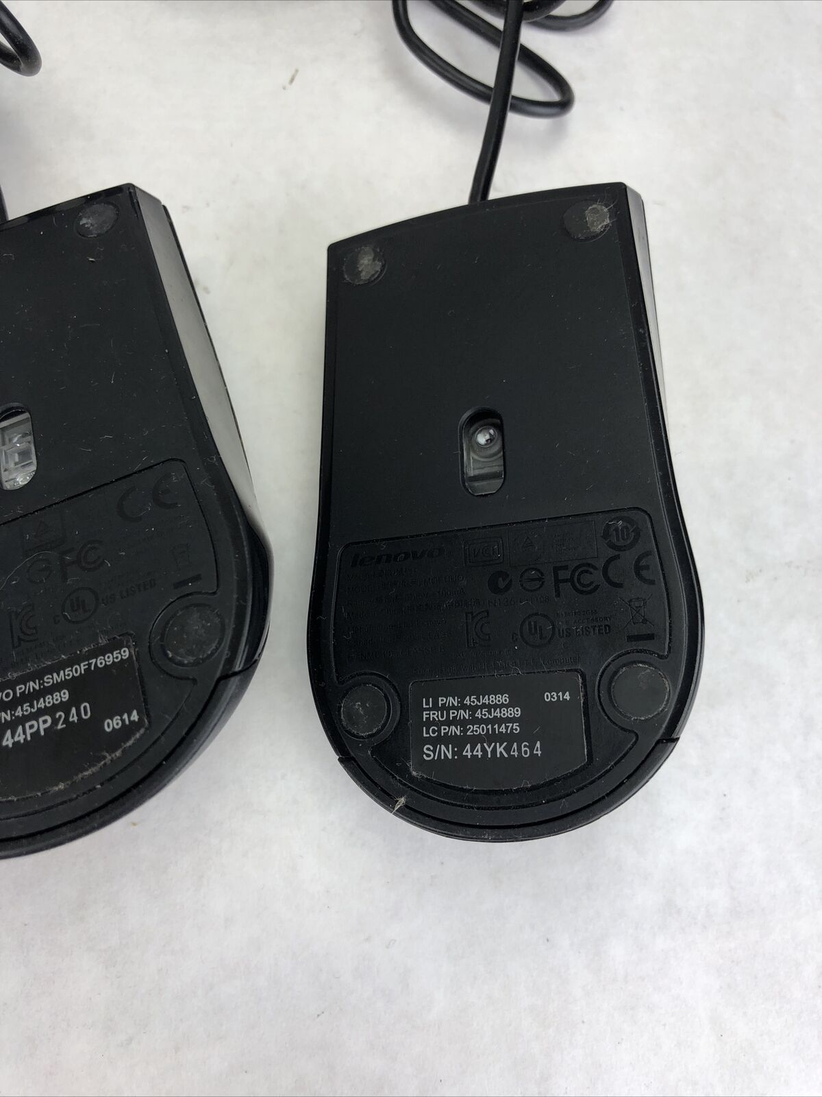 Lenovo MOEUUQA Black Wired USB Mouse (Lot of 4)