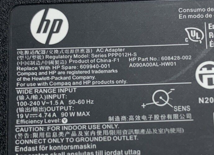 HP PPP012H-S 90W Laptop AC Adapter