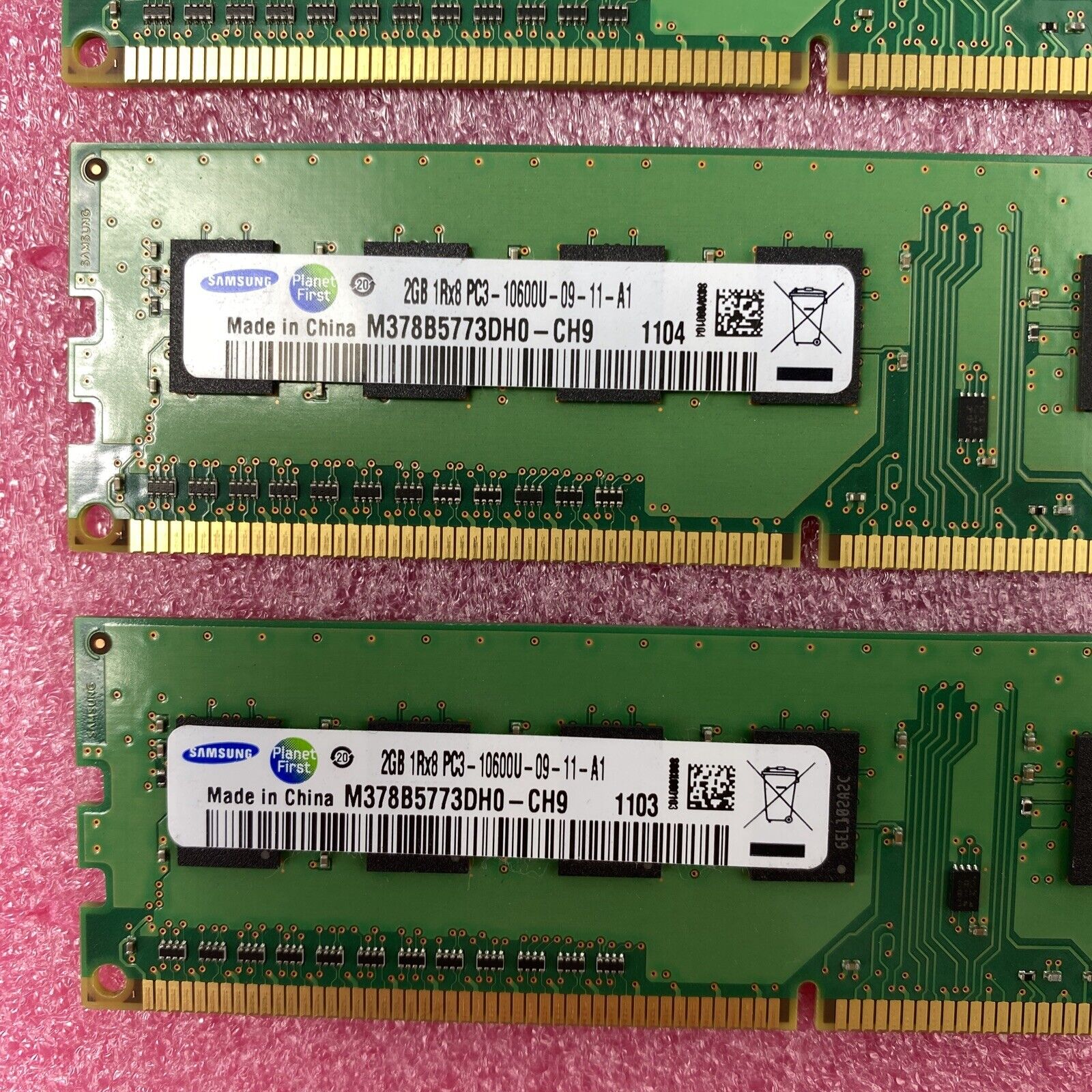 Lot ( 8 ) 2GB Samsung M378B5773DH0-CH9 1Rx8 PC3-10600U DDR3-1333MHz Desktop RAM