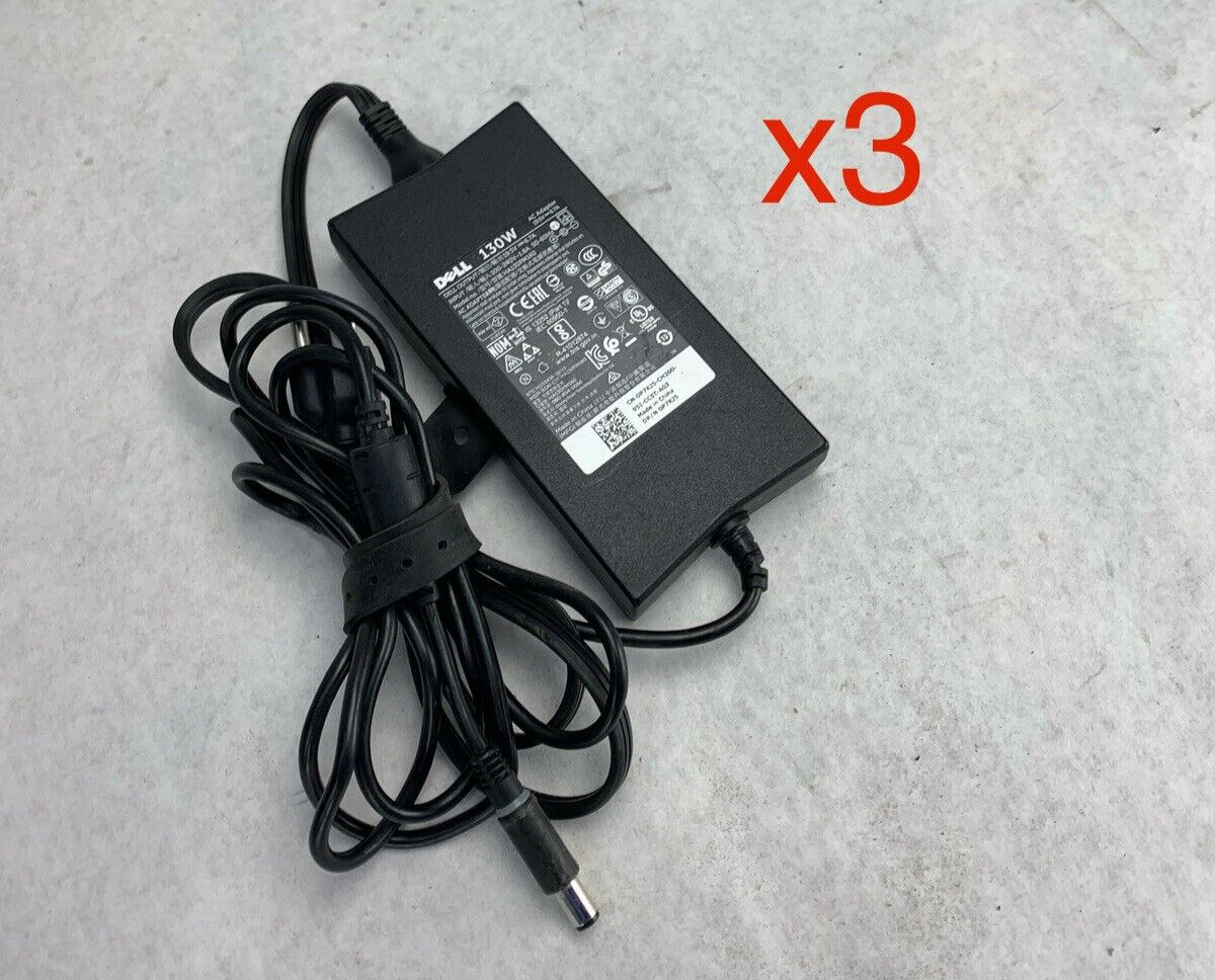 Mixed Lot of 3 Dell AC Adapter HA130PM160 LA130PM121 LA130PM190