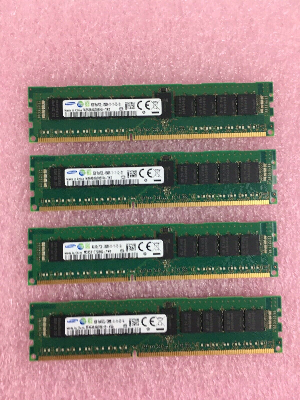 Lot of 4 Samsung 8 GB Ram M393B1G70BH0-YK0 DDR3-1600 PC3L-12800R Server Memory