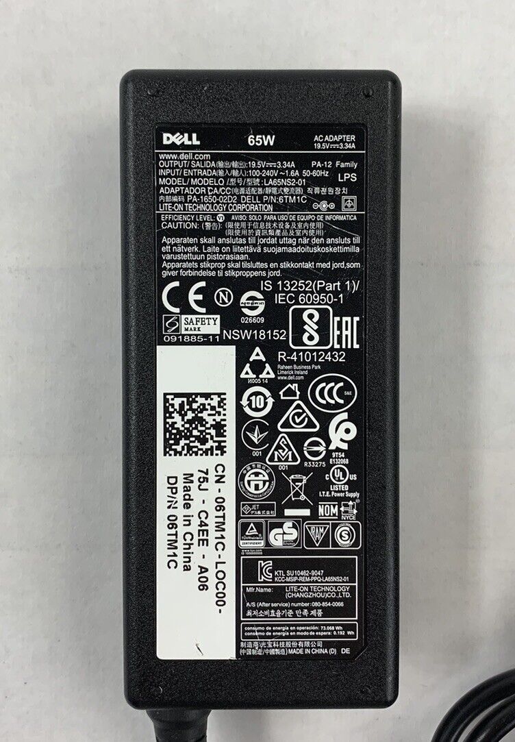 Dell LA65NS2-01 19.5V 3.34A AC Adapter