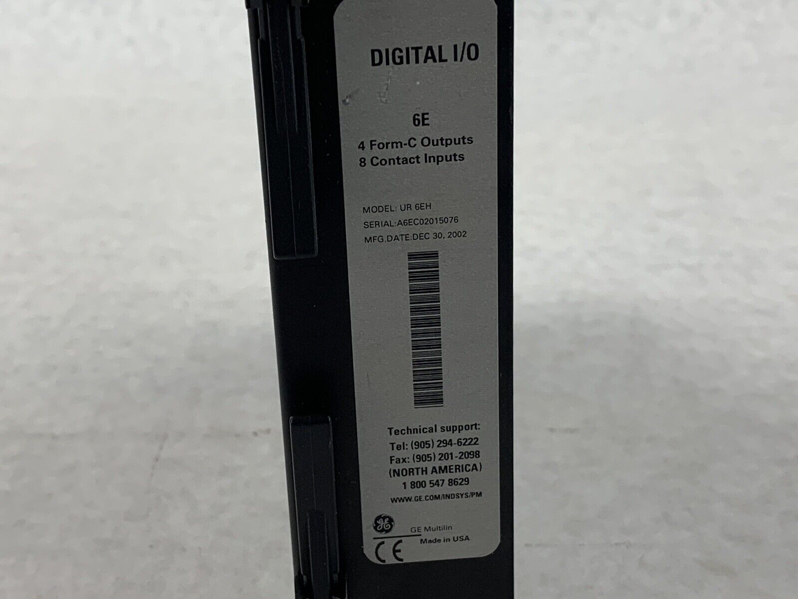 GE Multilin Digital I/O 6E UR6EH 4 Form-C Outputs 8 Contact Inputs