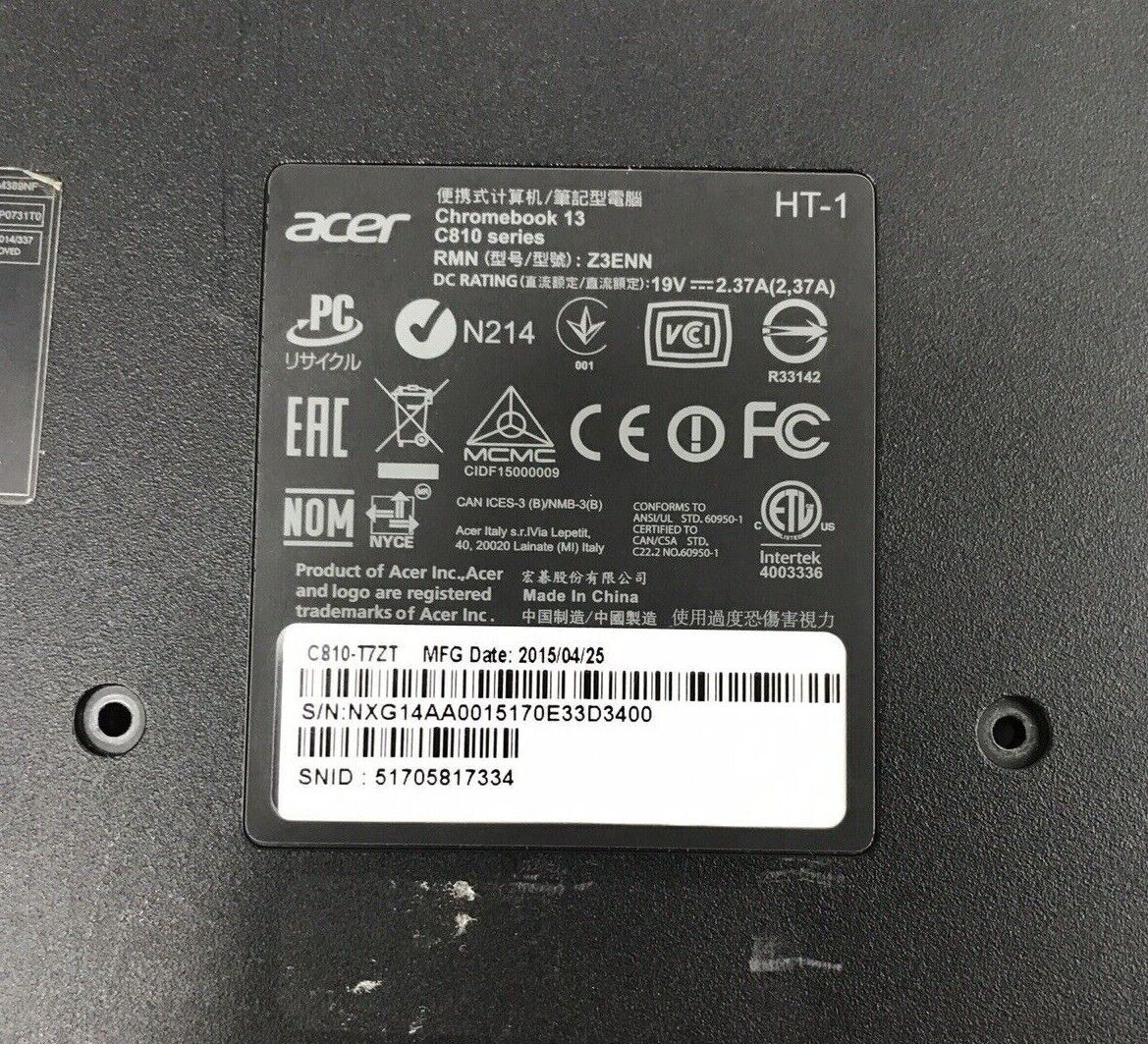 Acer Chromebook 13 Bottom Cover