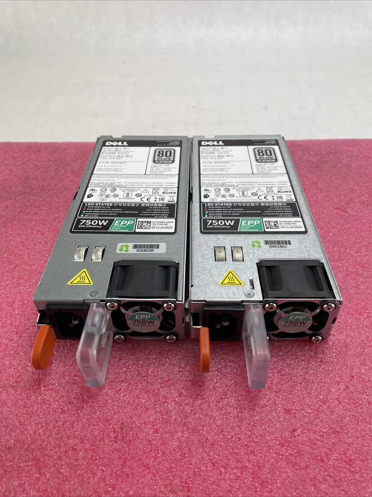 Lot of 2 Dell Switching Power Supply PJMDN 750W 80 Plus Platinum