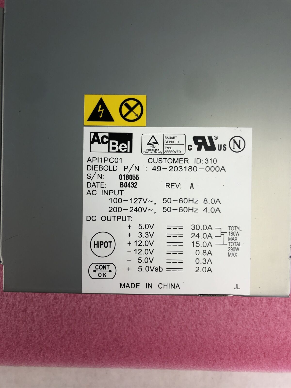 AcBel APIPC01 290W Power Module