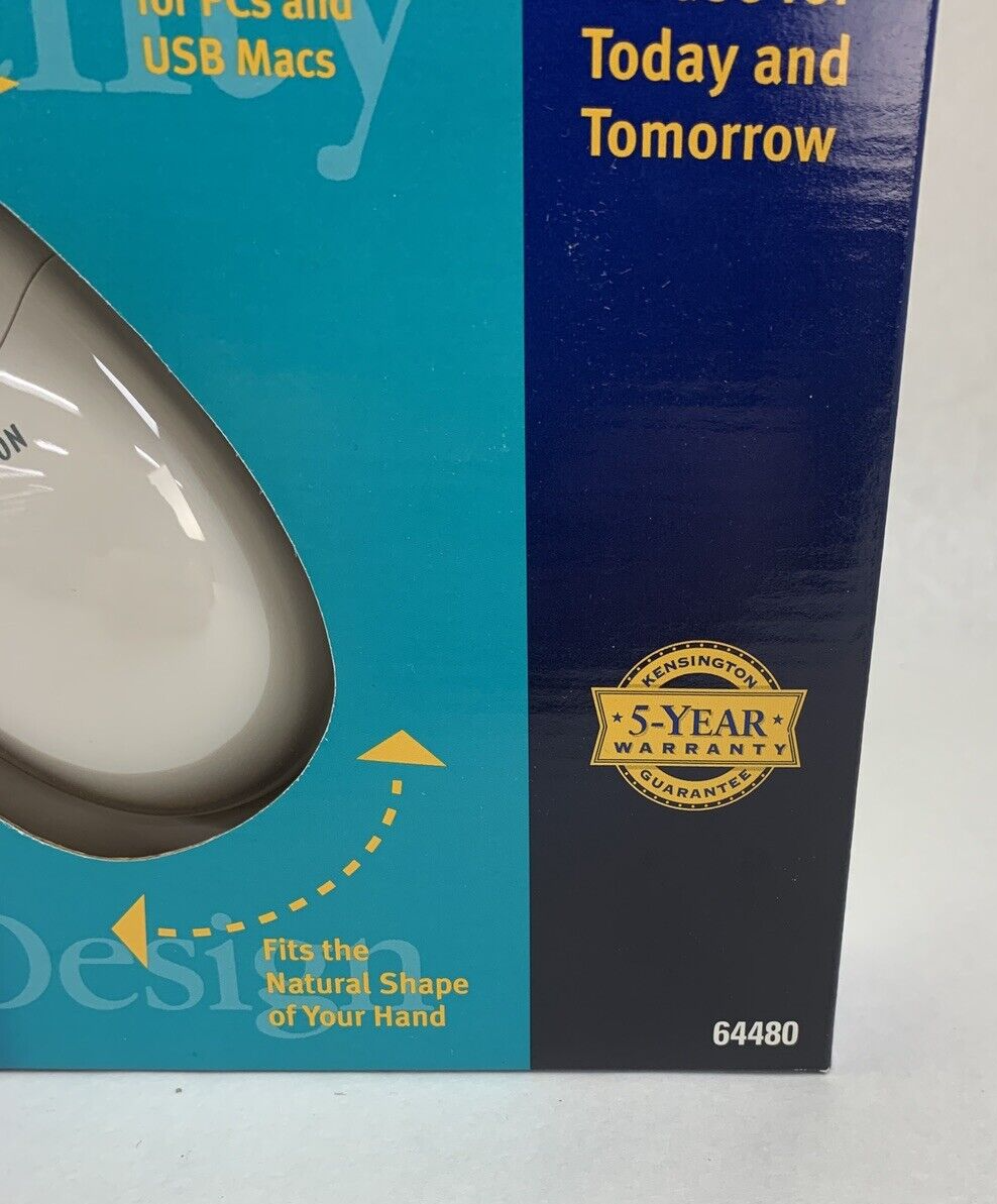 Kensington Mouse-in-a-Box Scroll USB/PS2 Mouse PC/Mac 64480 New OEM