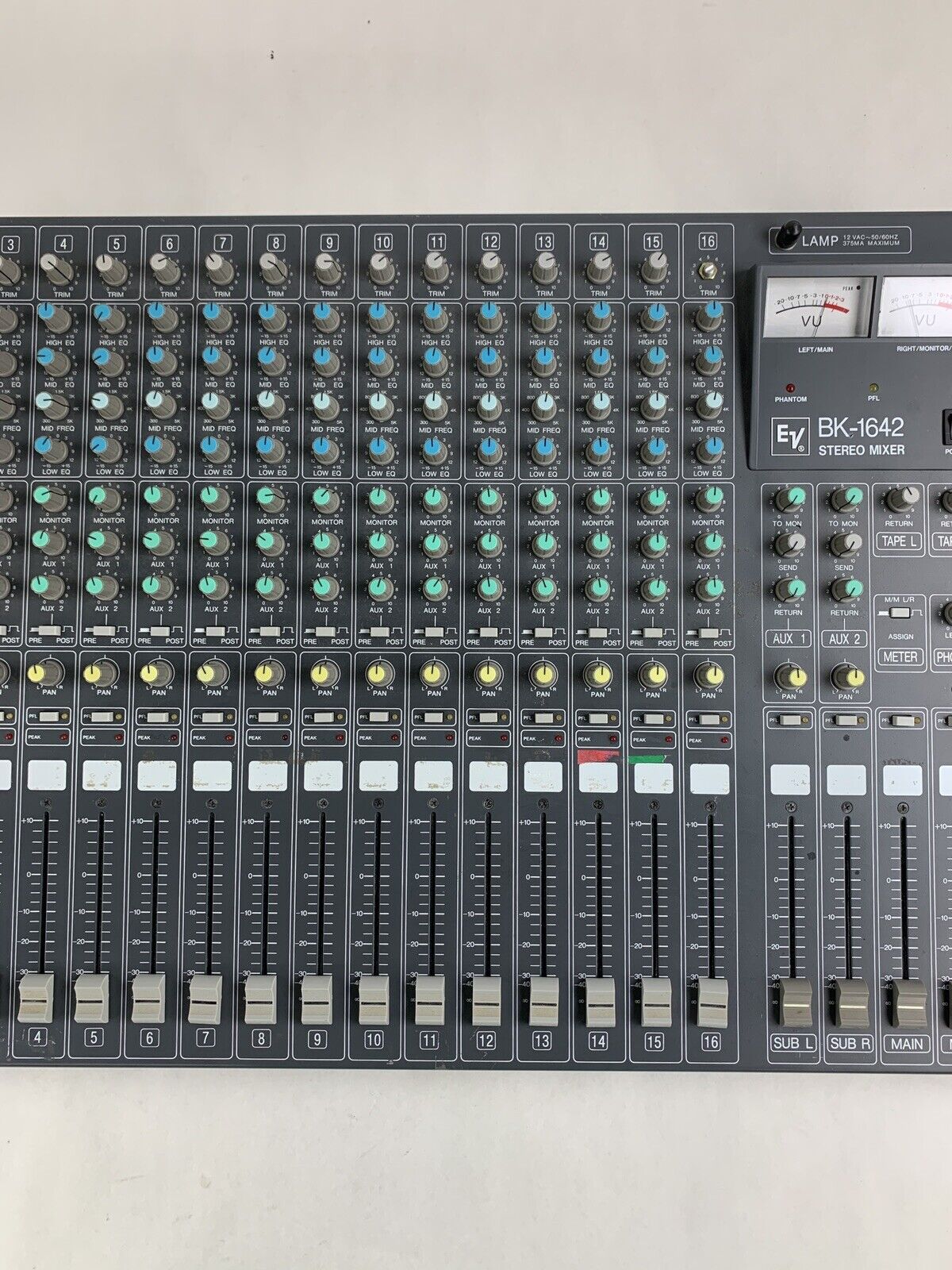 EV Electro Voice BK-1642 16-Channel Pro Stereo Mixer Tested w/ Bad Meters