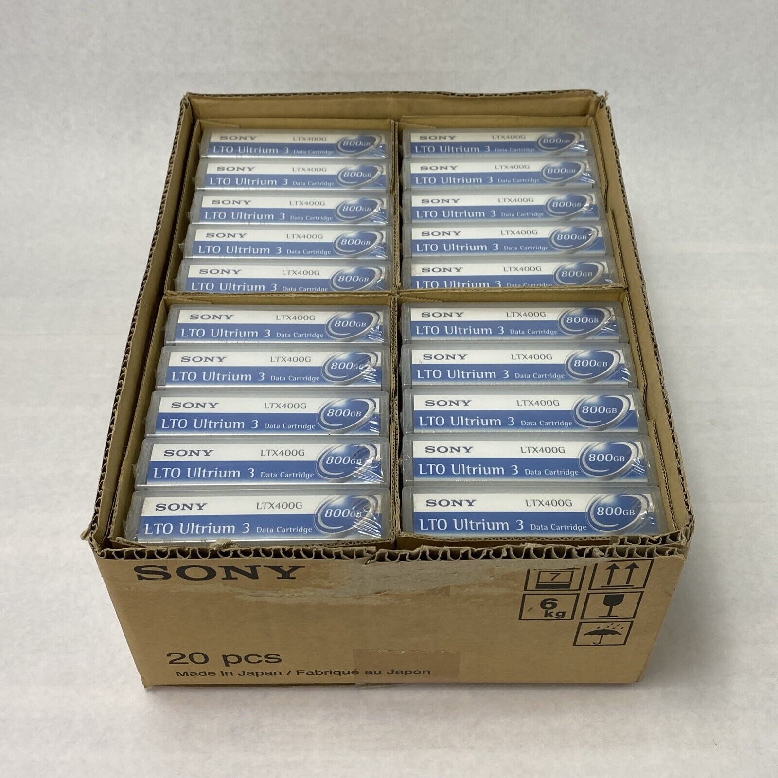 Lot of 20 Sony LTX400G LTO Ultrium 3 Data Cartridge 400GB Native 800GB Compressd