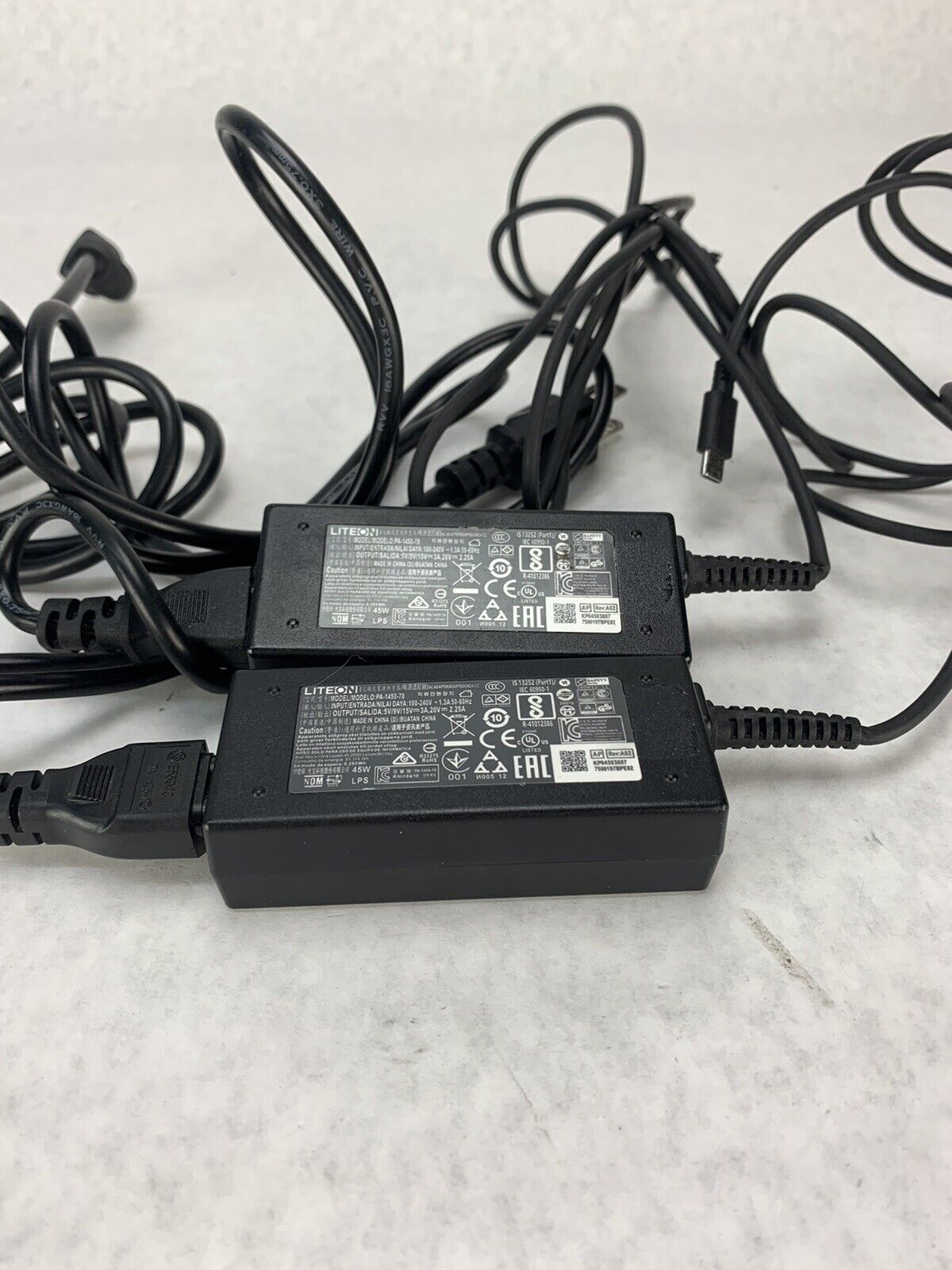 Lot 2 Genuine Liteon 45W Laptop AC Adapter Power Supply PA-1450-78 USB-C Tip