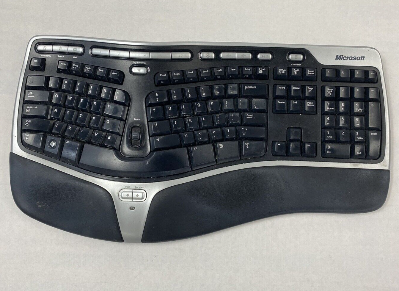 Microsoft Natural Ergonomic Keyboard 7000 Model 1118 No USB Dongle Power Tested