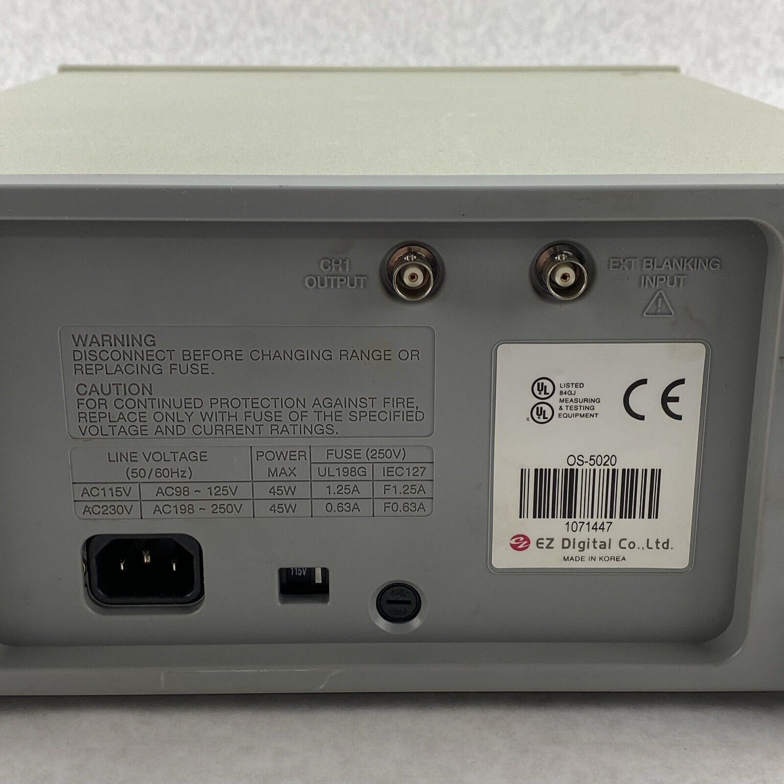 EZ Digital OS-5020 Analog Oscilloscope 20MHz