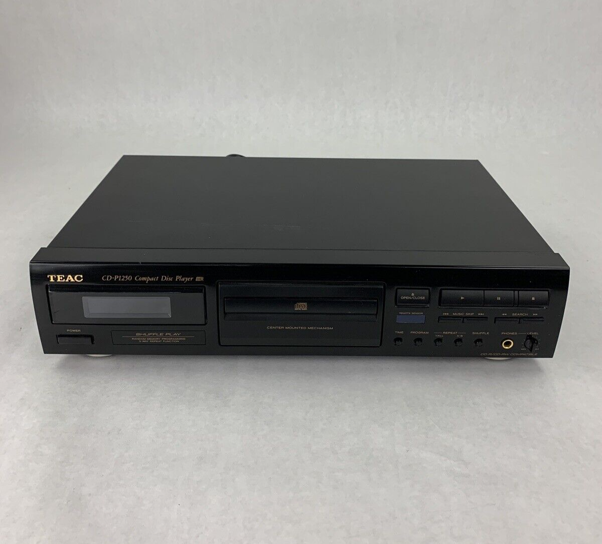 Teac CD-P1250 CD Player Tested has Bad CD Tray For Parts and Repair