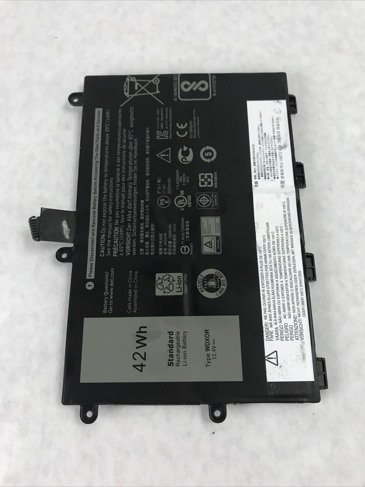 Dell 42 Wh Rechargeable Li-ion Battery for Dell Inspiron WDXOR 11.4V