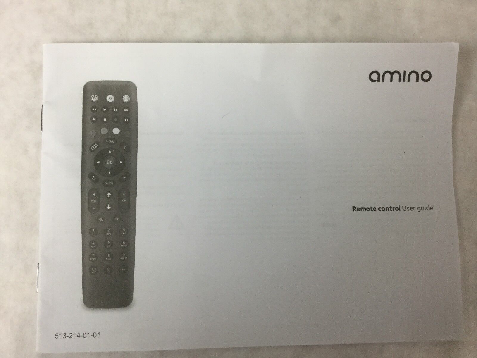 AMINO Remote 510-808 V01-01, TZ-RC43B-30