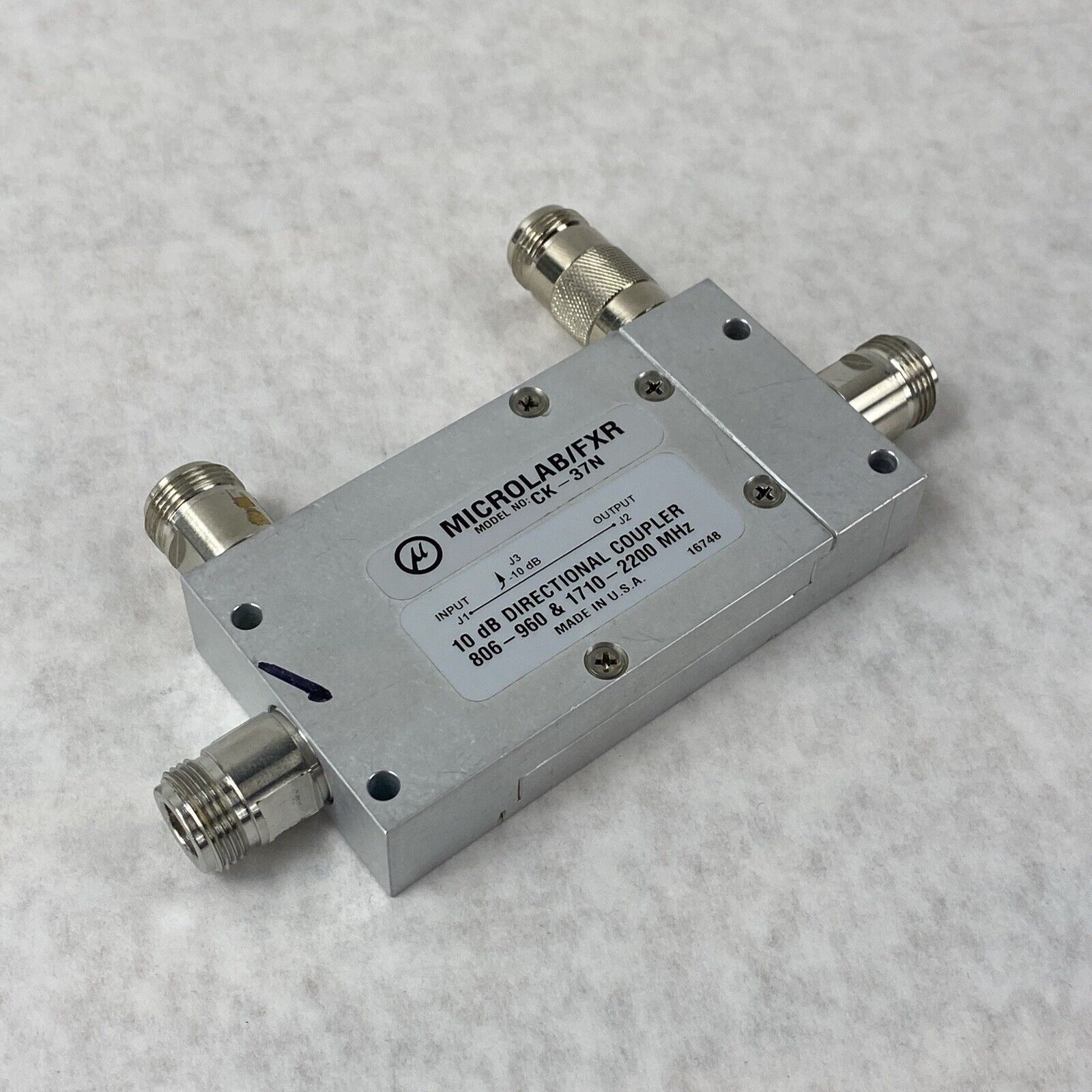 Microlab / FXR CK-37N 10 dB Directional Coupler 806-960 & 1710-2200 MHz